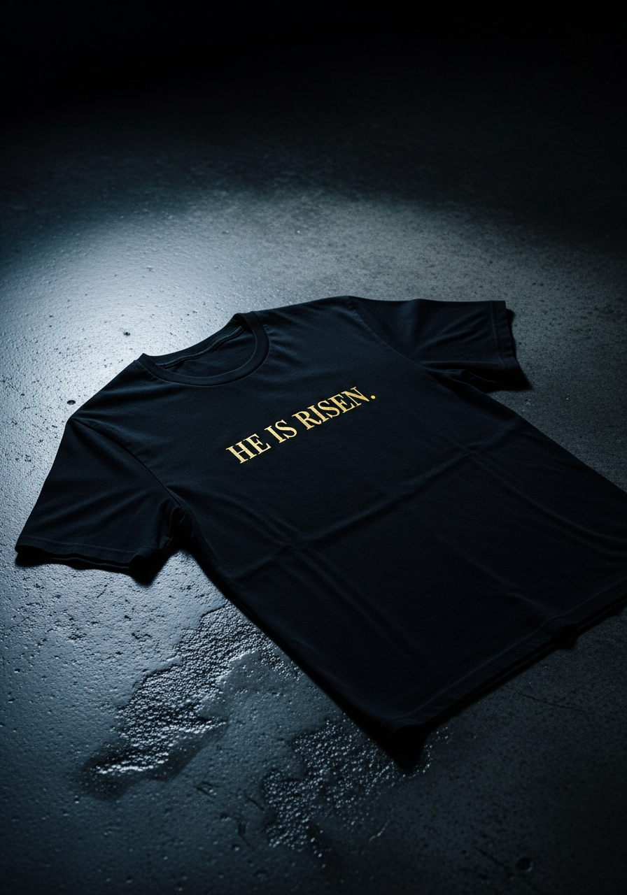 "He is Risen" Heavyweight Tee faith-based apparel