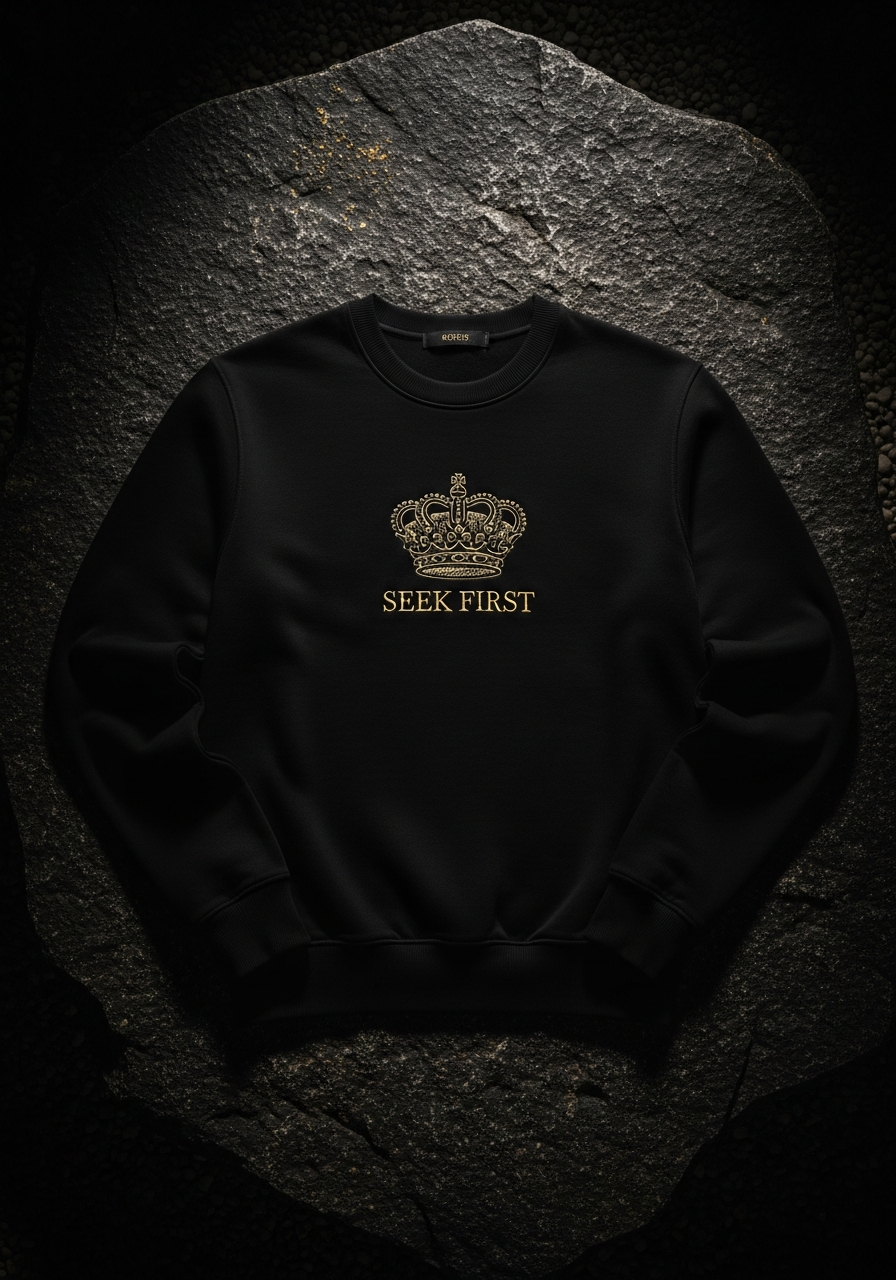 "Seek First" Crewneck faith-based apparel