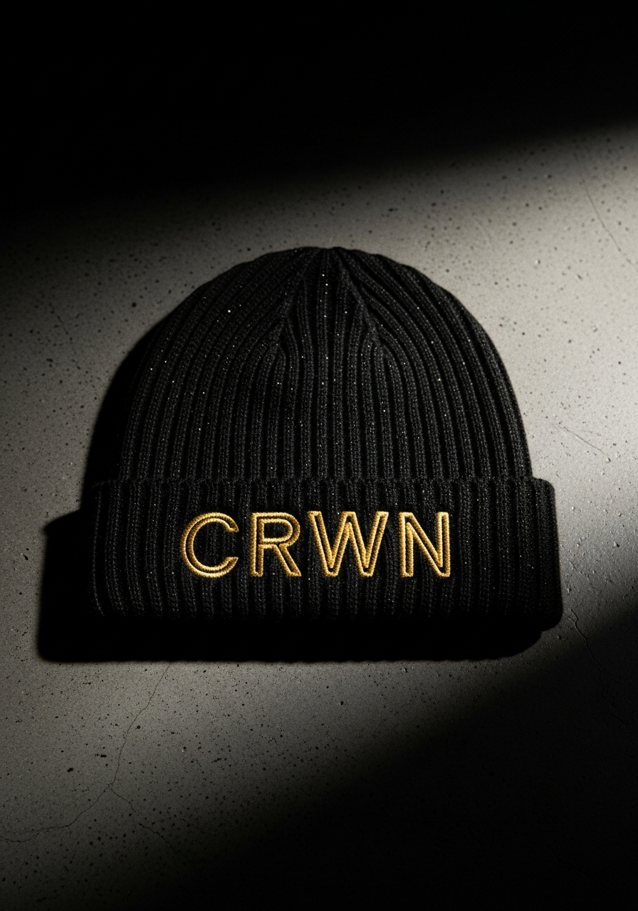 CRWN Gold Knit Beanie faith-based apparel
