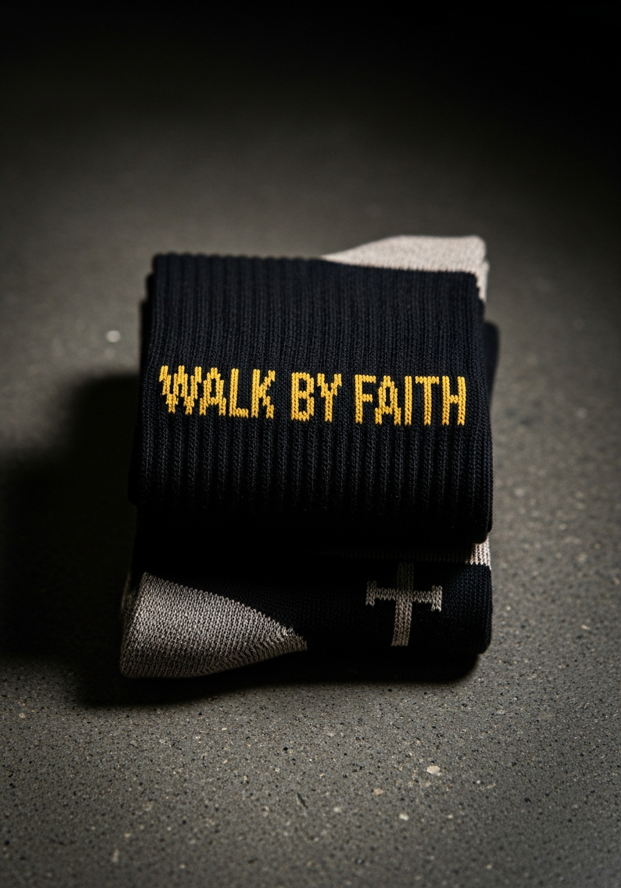 "Walk By Faith" Crew Socks faith-based apparel
