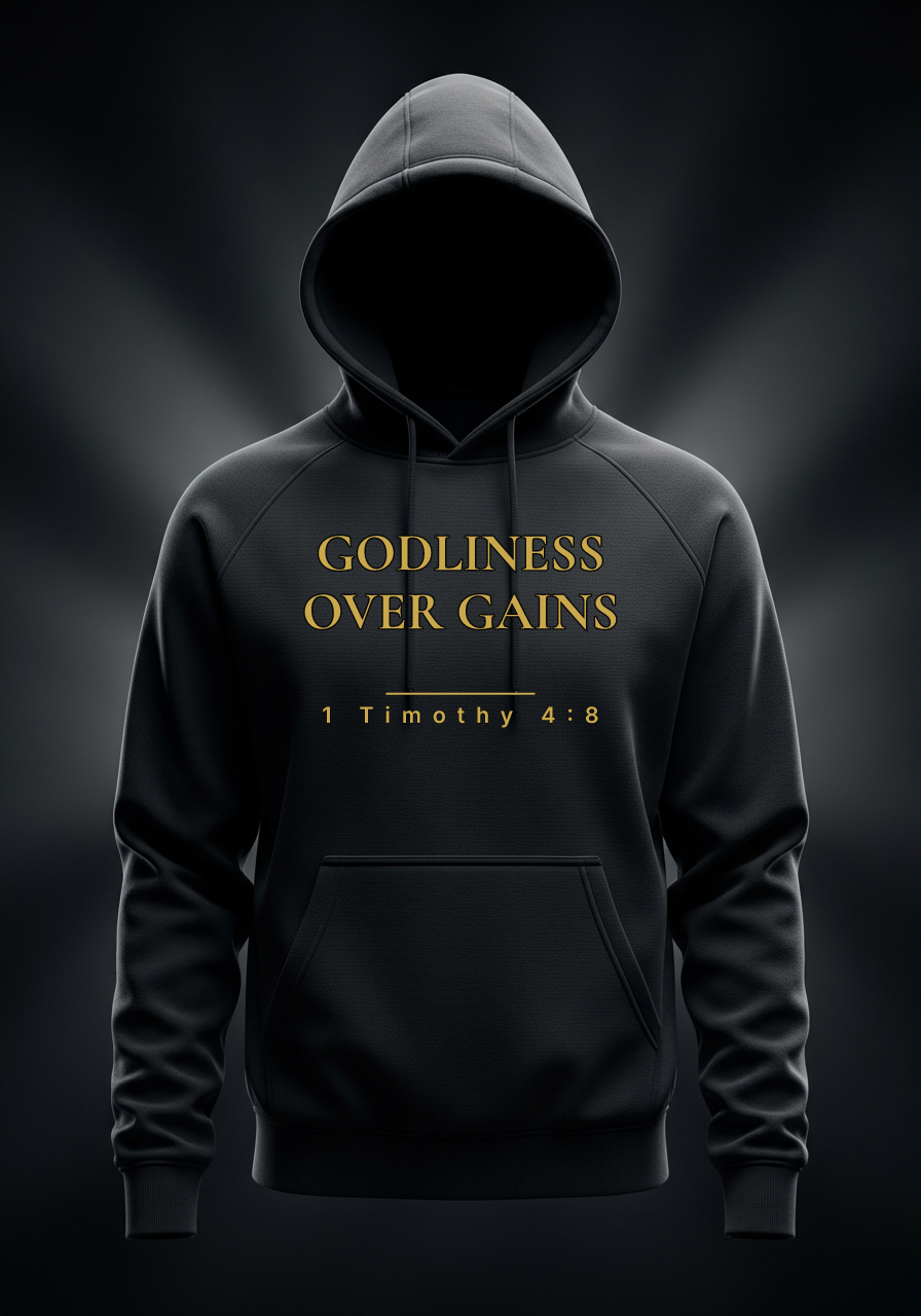 "Godliness Over Gains" Hoodie faith-based apparel