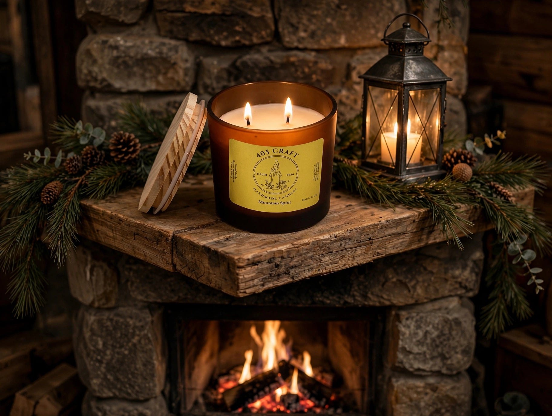 Mountain Spirit candle for a slower, intentional evening at home