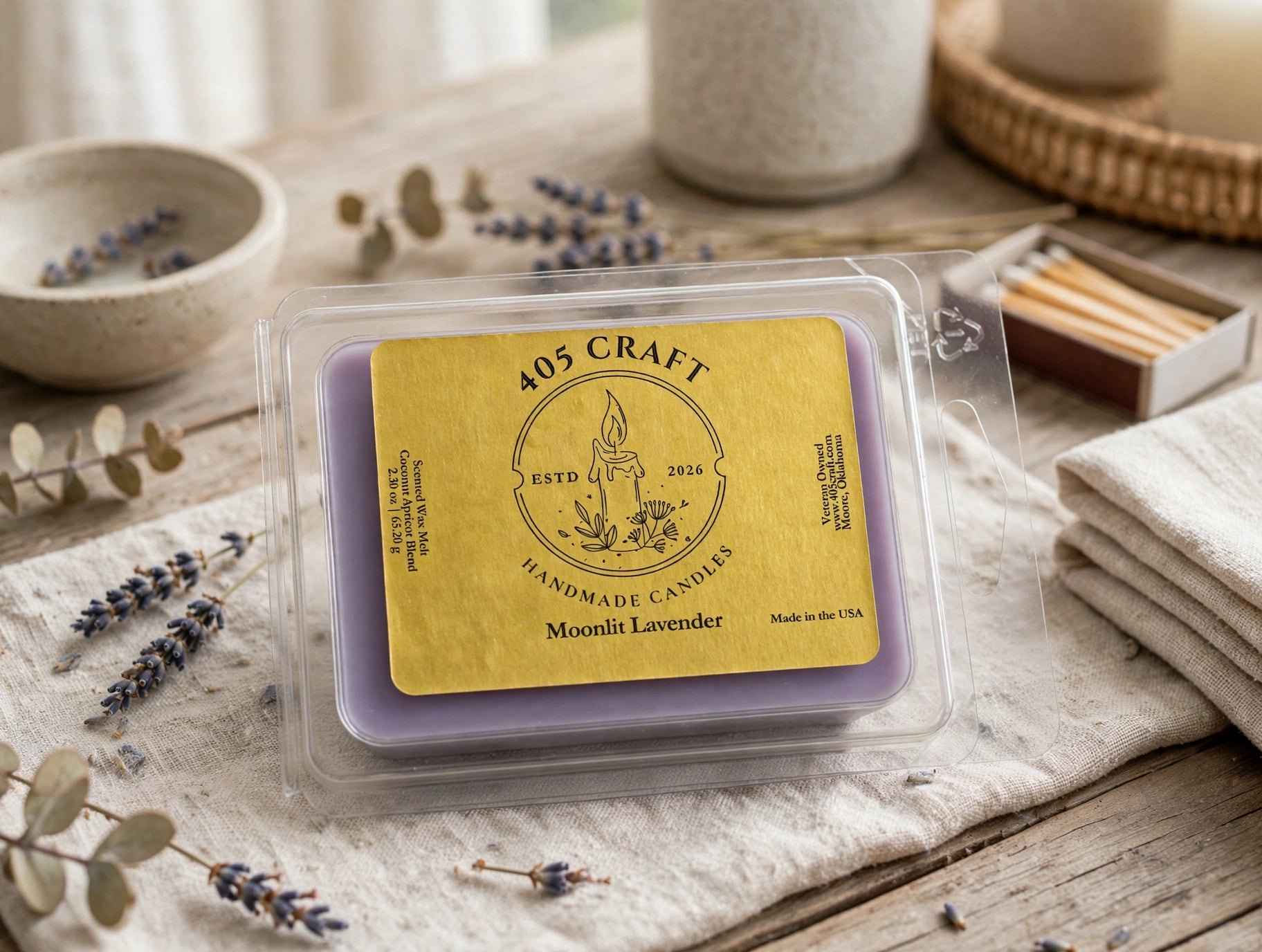 Moonlit Lavender wax melts for a calm, flame-free home fragrance routine