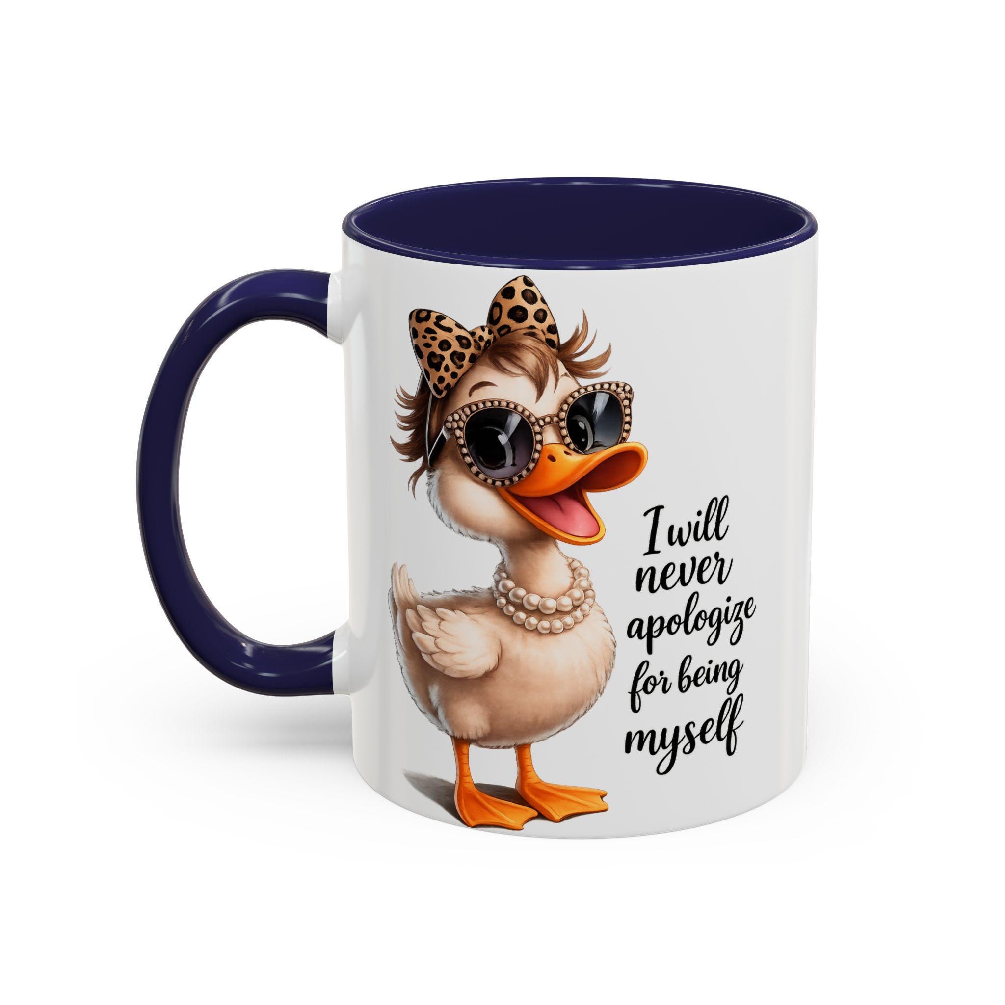 Sassy Duck Mug, Funny Office Humor Mug, Sarcastic Coffee Mug, Snarky Coworker Present, Unapologetic Pink Accent Cup, Self Love Gift, product view 5