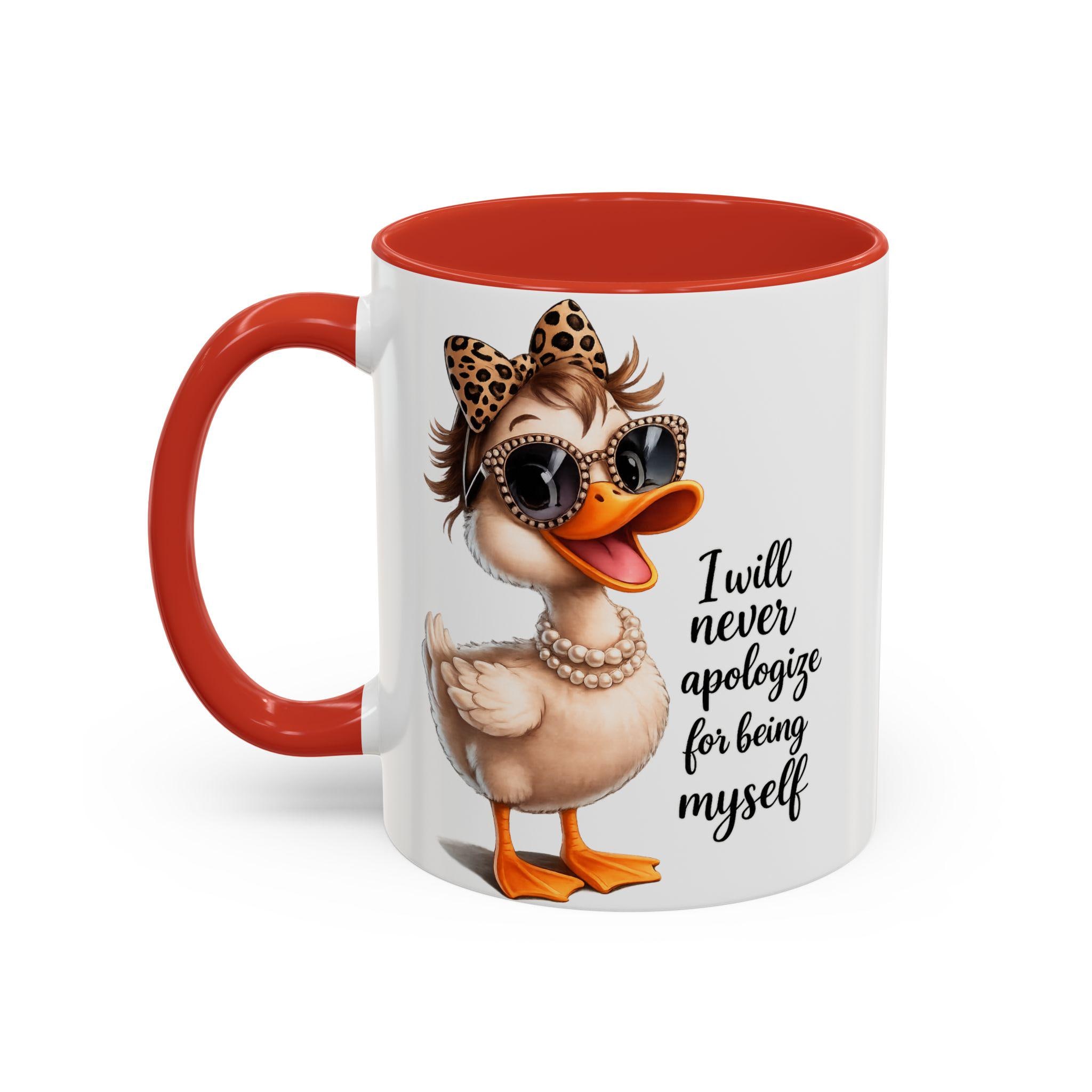 Sassy Duck Mug, Funny Office Humor Mug, Sarcastic Coffee Mug, Snarky Coworker Present, Unapologetic Pink Accent Cup, Self Love Gift, product view 7