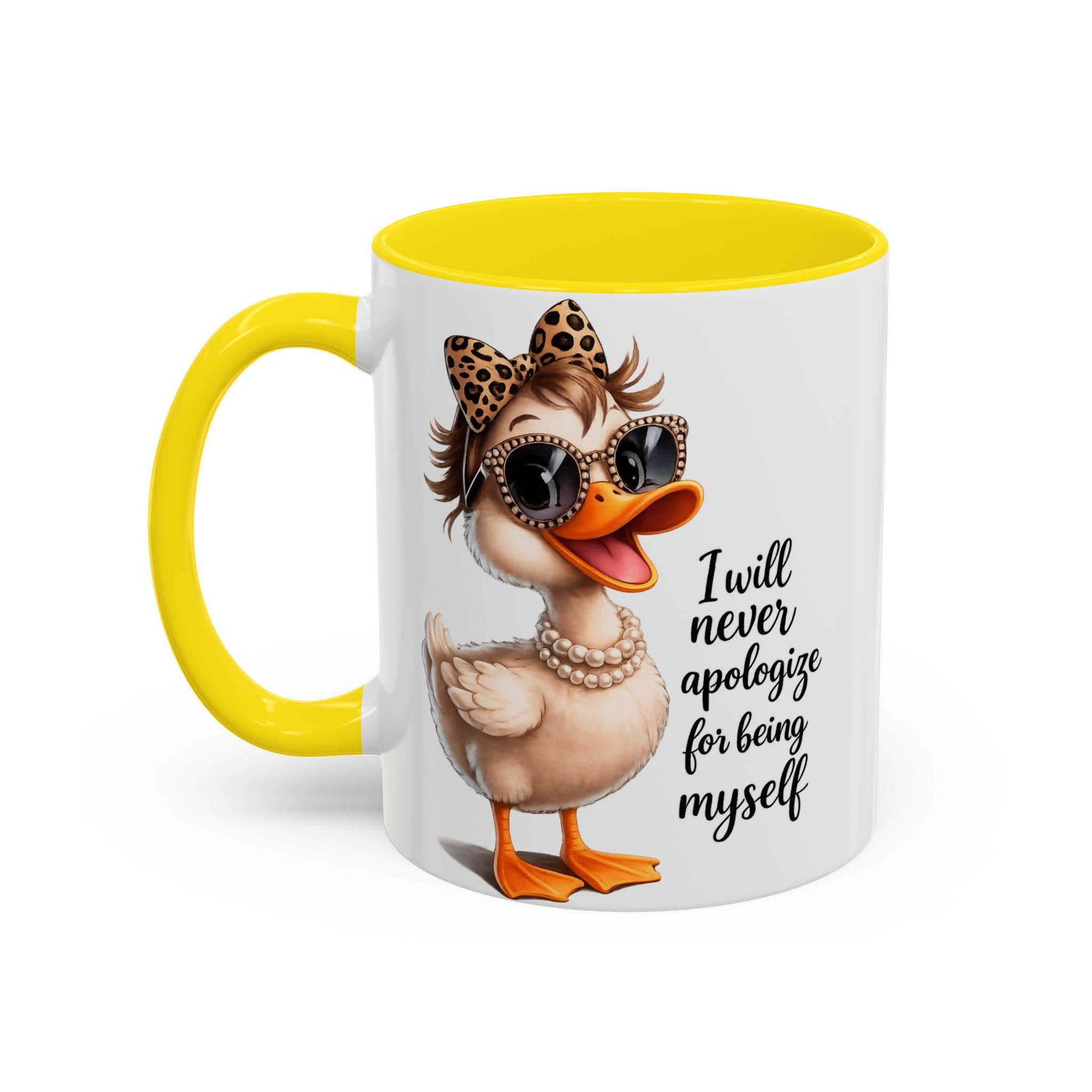 Sassy Duck Mug, Funny Office Humor Mug, Sarcastic Coffee Mug, Snarky Coworker Present, Unapologetic Pink Accent Cup, Self Love Gift, product view 13