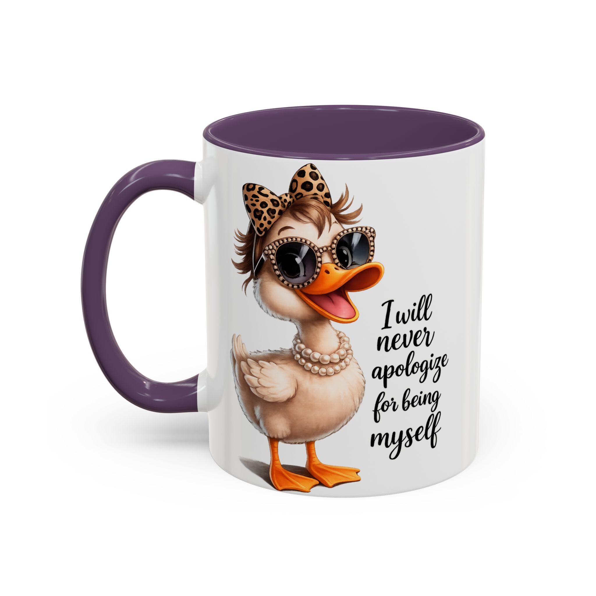 Sassy Duck Mug, Funny Office Humor Mug, Sarcastic Coffee Mug, Snarky Coworker Present, Unapologetic Pink Accent Cup, Self Love Gift, product view 16