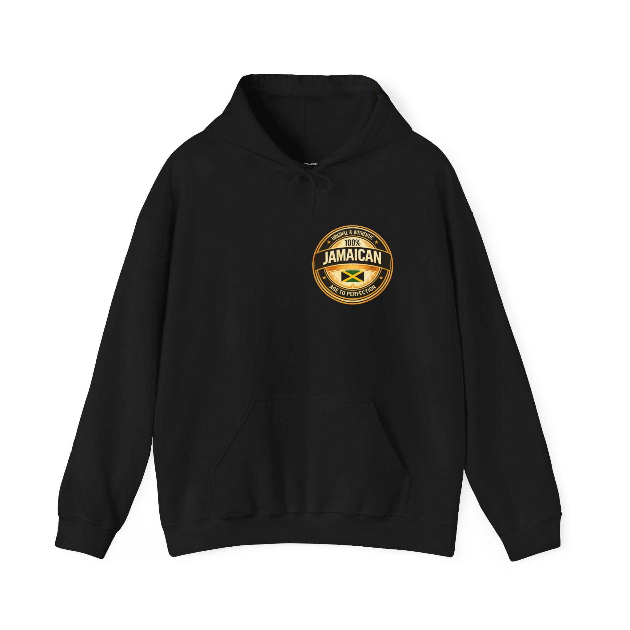 100% Jamaican Flag Hoodie, Jamaican pride Pullover, Back Print Unisex Sweatshirt, Caribbean Heritage Gift, product view 2