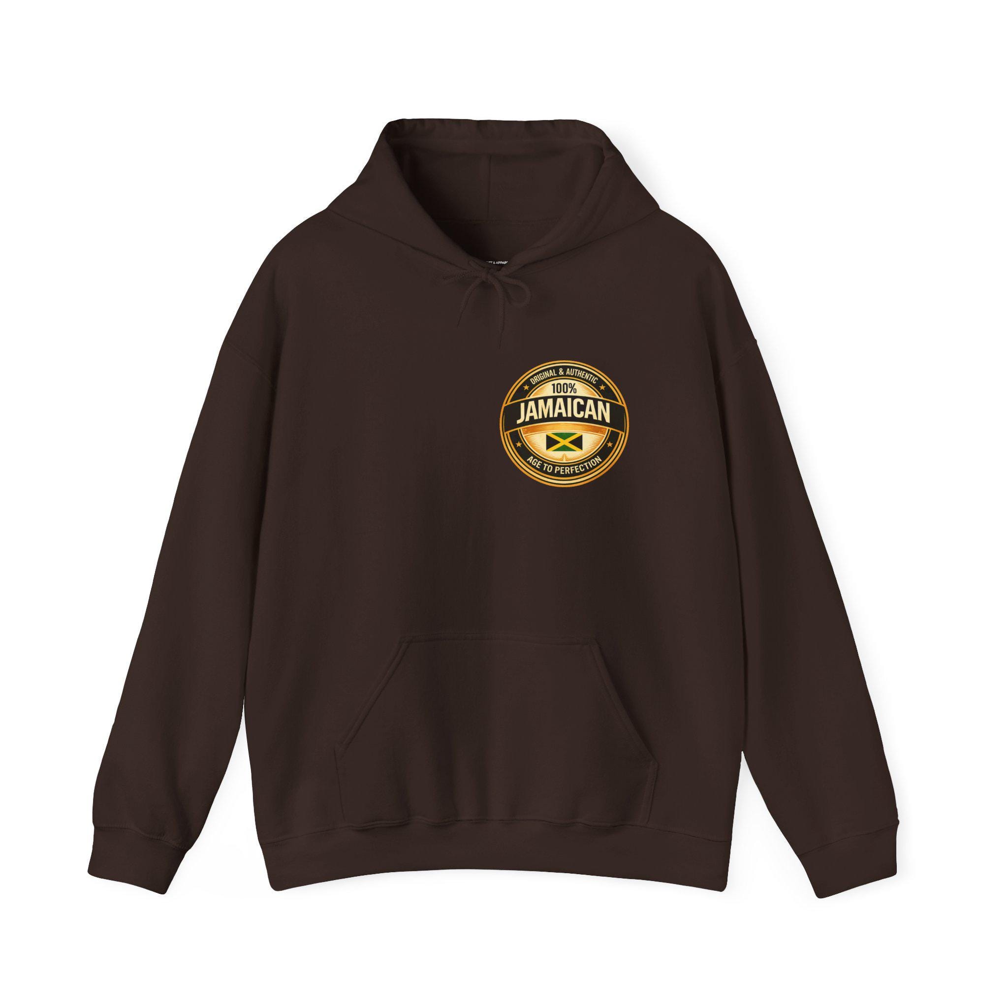 100% Jamaican Flag Hoodie, Jamaican pride Pullover, Back Print Unisex Sweatshirt, Caribbean Heritage Gift, product view 7