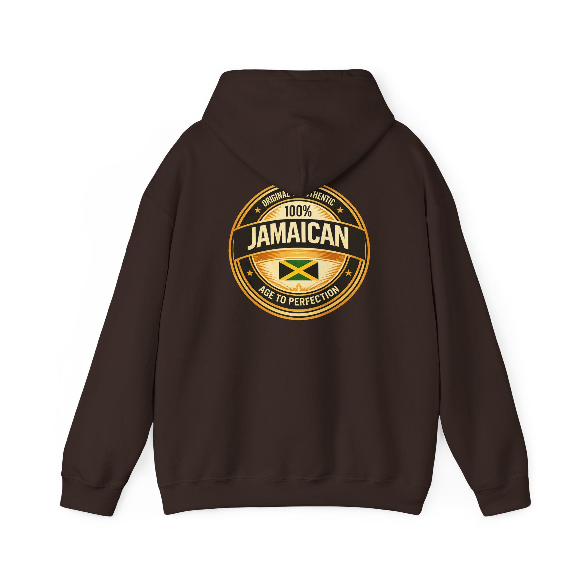 100% Jamaican Flag Hoodie, Jamaican pride Pullover, Back Print Unisex Sweatshirt, Caribbean Heritage Gift, product view 8
