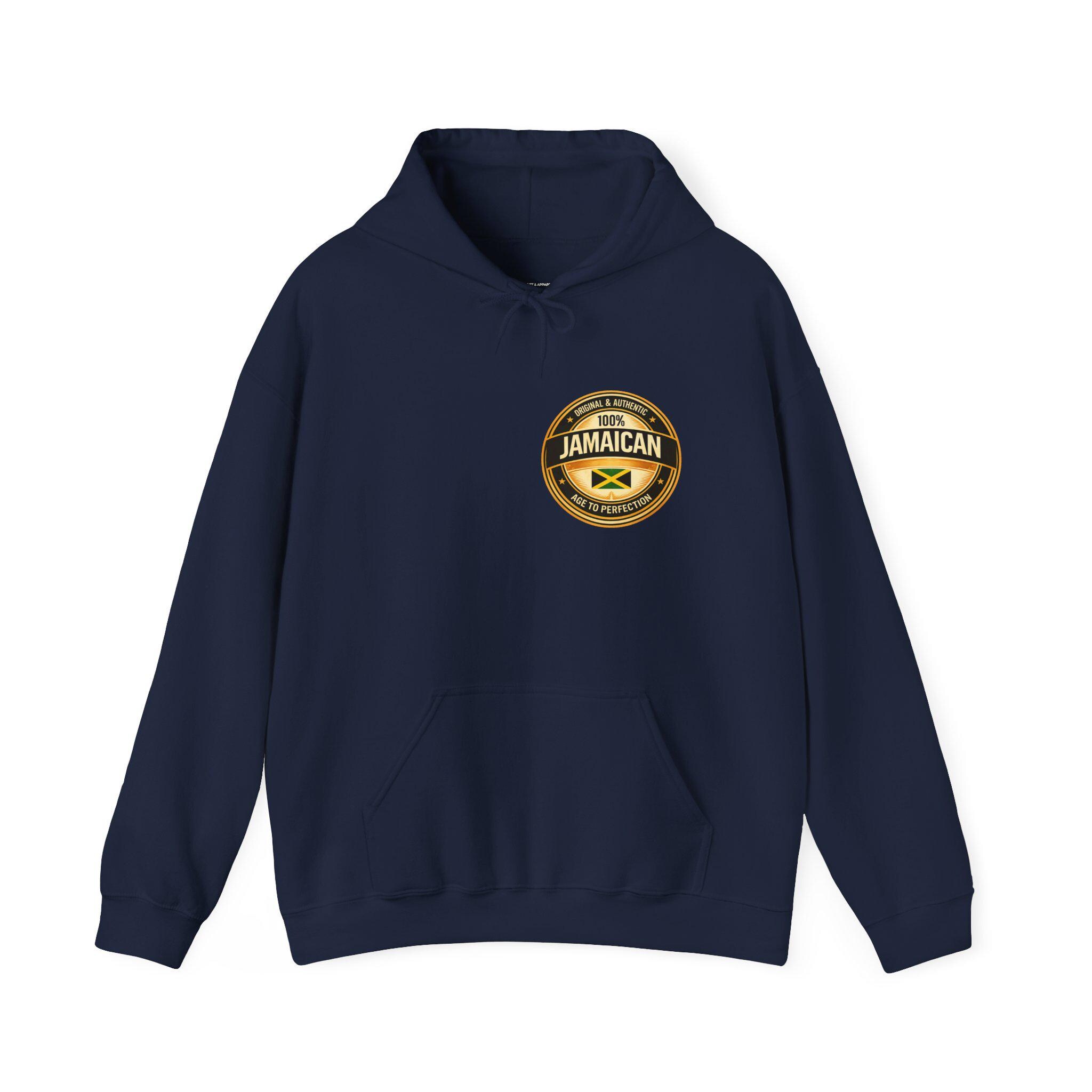 100% Jamaican Flag Hoodie, Jamaican pride Pullover, Back Print Unisex Sweatshirt, Caribbean Heritage Gift, product view 13
