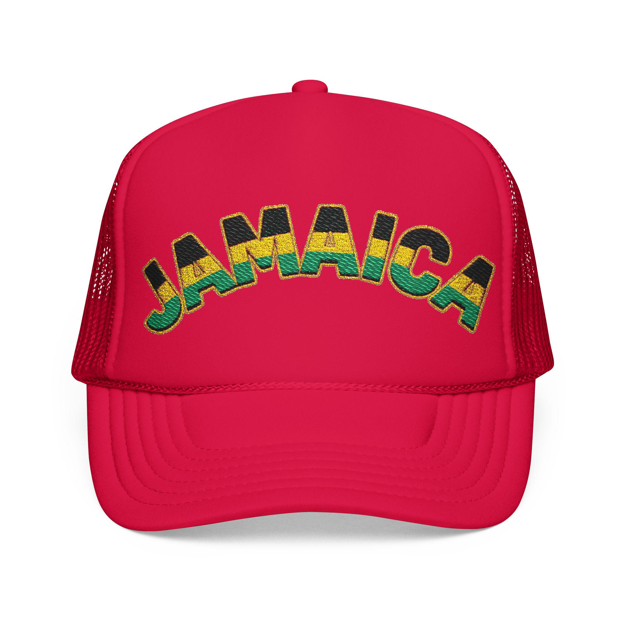 Jamaica Flag Trucker Hat – Embroidered Rasta Style Snapback Cap