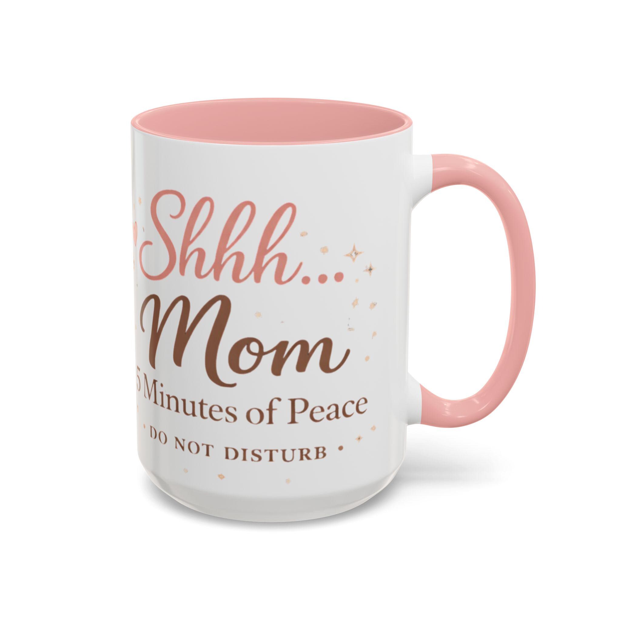 Cozy Girl Ceramic Coffee Mug, Pink Accent, Self Care Tea Cup, 11 or 15oz, product view 12