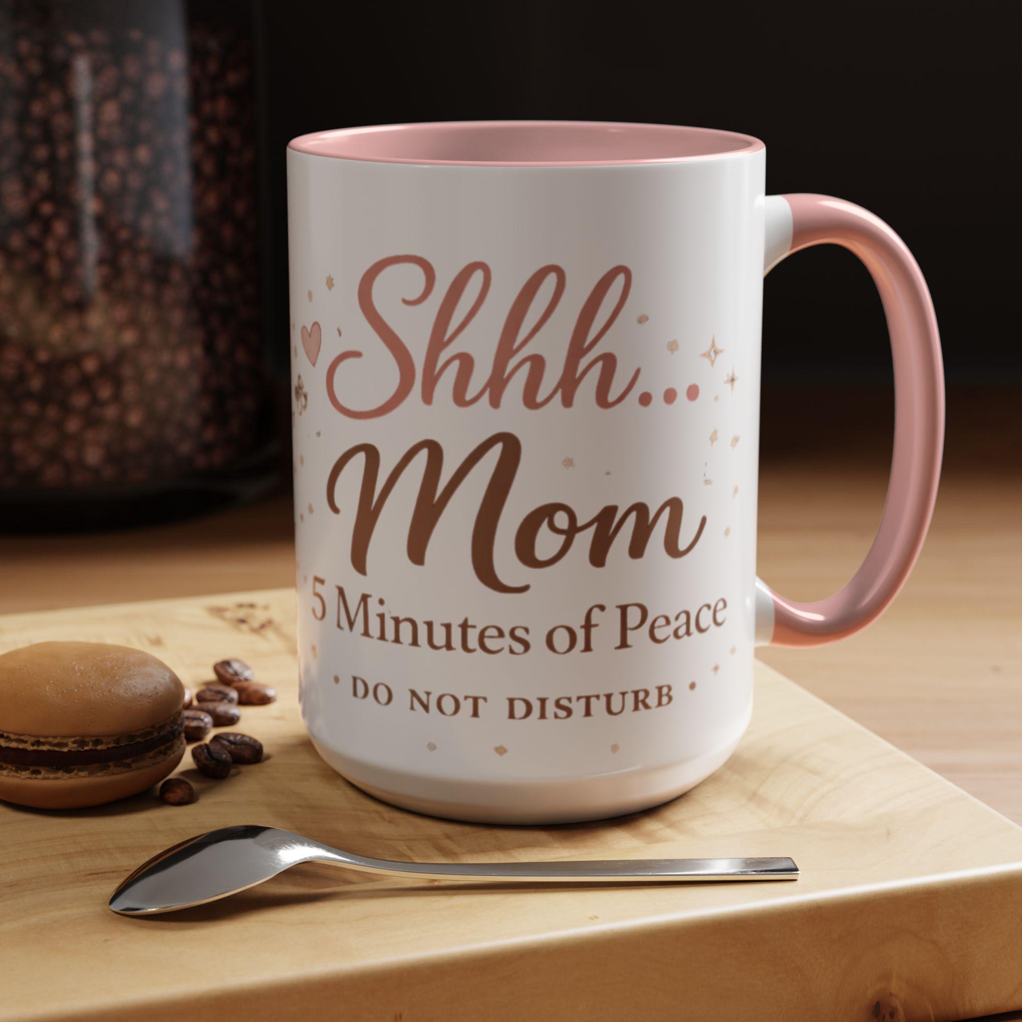 Cozy Girl Ceramic Coffee Mug, Pink Accent, Self Care Tea Cup, 11 or 15oz, product view 17