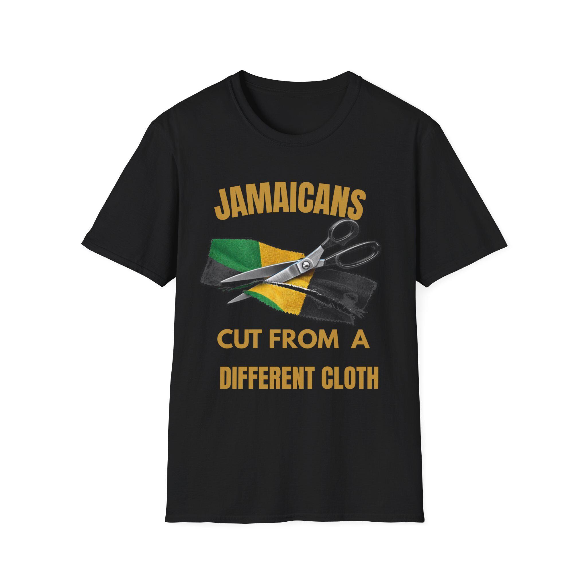 Jamaican Pride Shirt, Cut From A Different Cloth. Caribbean Culture T-Shirt, Lightweight Cotton Graphic Tee, product view 5