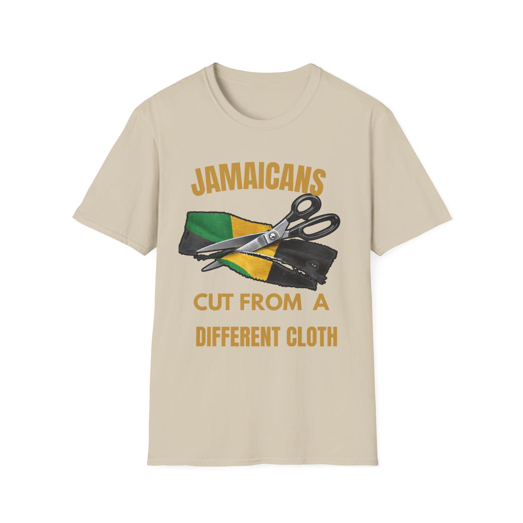 Jamaican Pride Shirt, Cut From A Different Cloth. Caribbean Culture T-Shirt, Lightweight Cotton Graphic Tee, product view 6