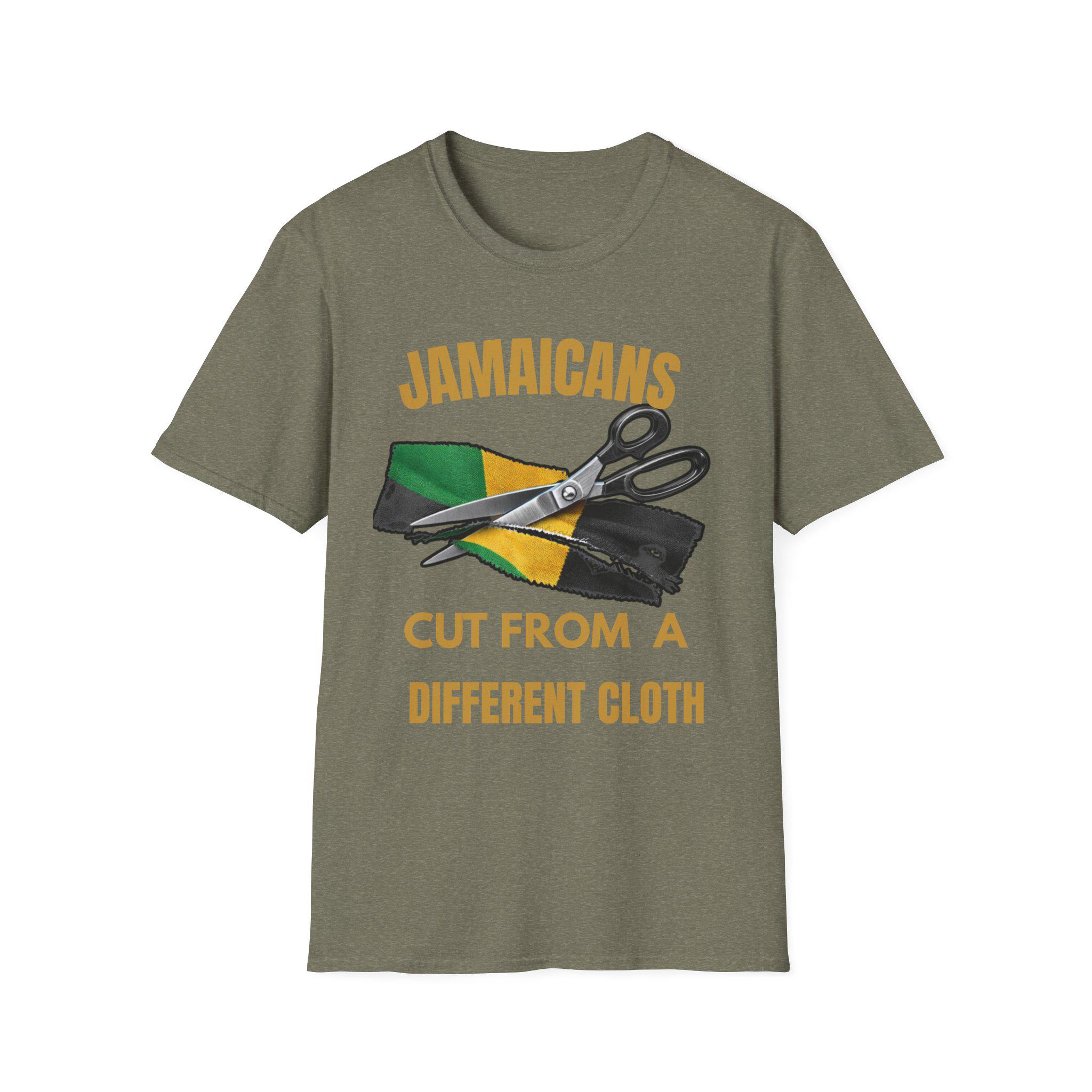 Jamaican Pride Shirt, Cut From A Different Cloth. Caribbean Culture T-Shirt, Lightweight Cotton Graphic Tee, product view 8