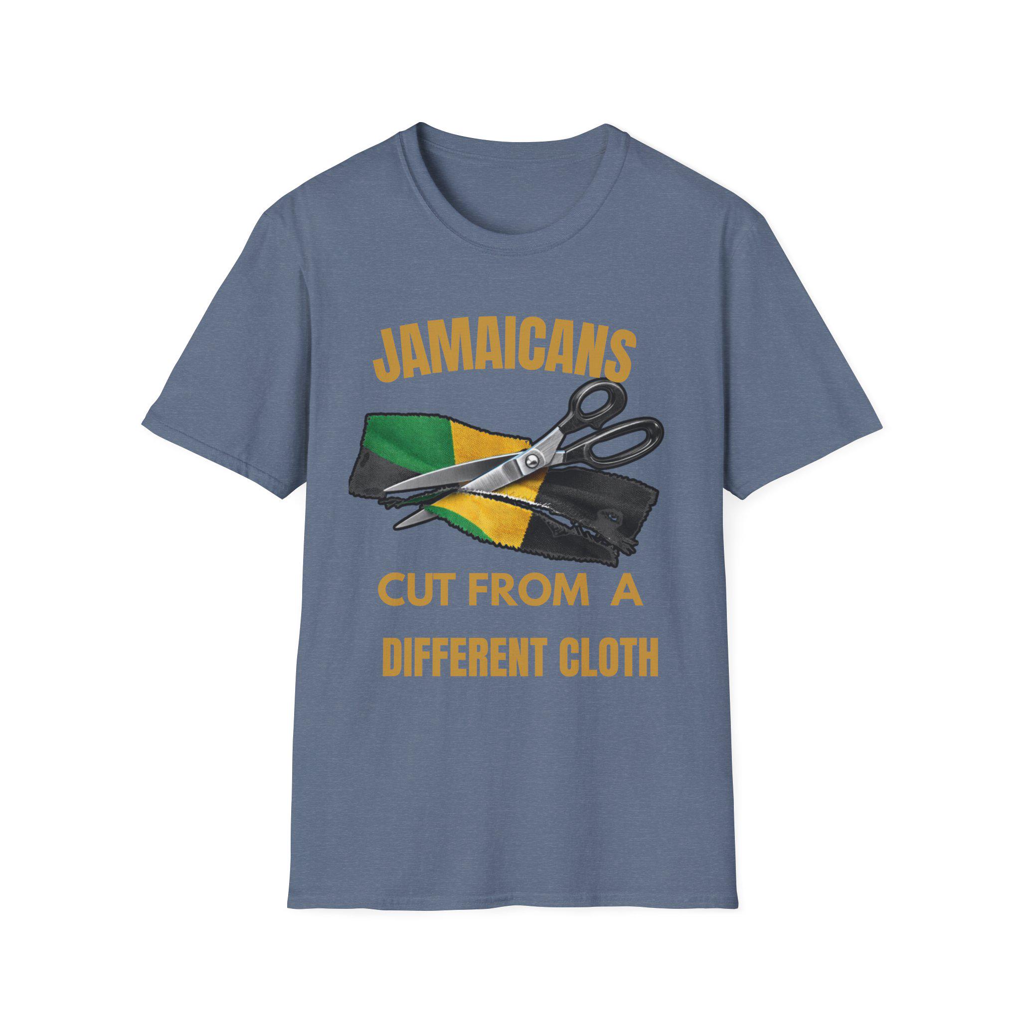 Jamaican Pride Shirt, Cut From A Different Cloth. Caribbean Culture T-Shirt, Lightweight Cotton Graphic Tee, product view 16