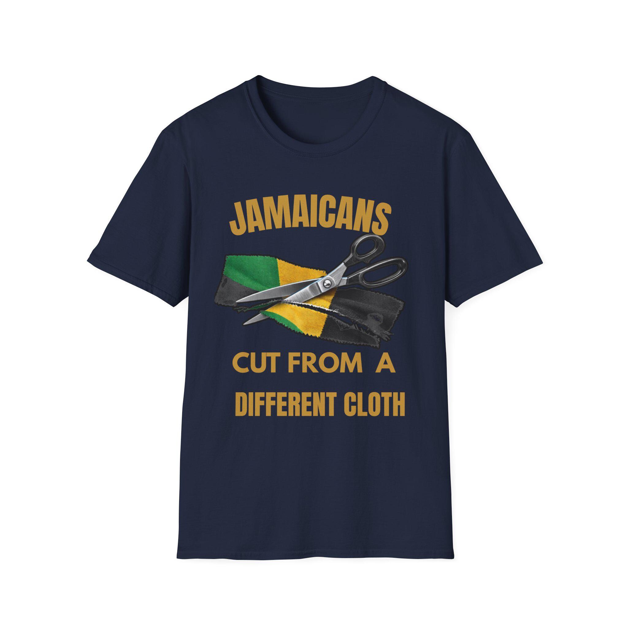 Jamaican Pride Shirt, Cut From A Different Cloth. Caribbean Culture T-Shirt, Lightweight Cotton Graphic Tee, product view 18