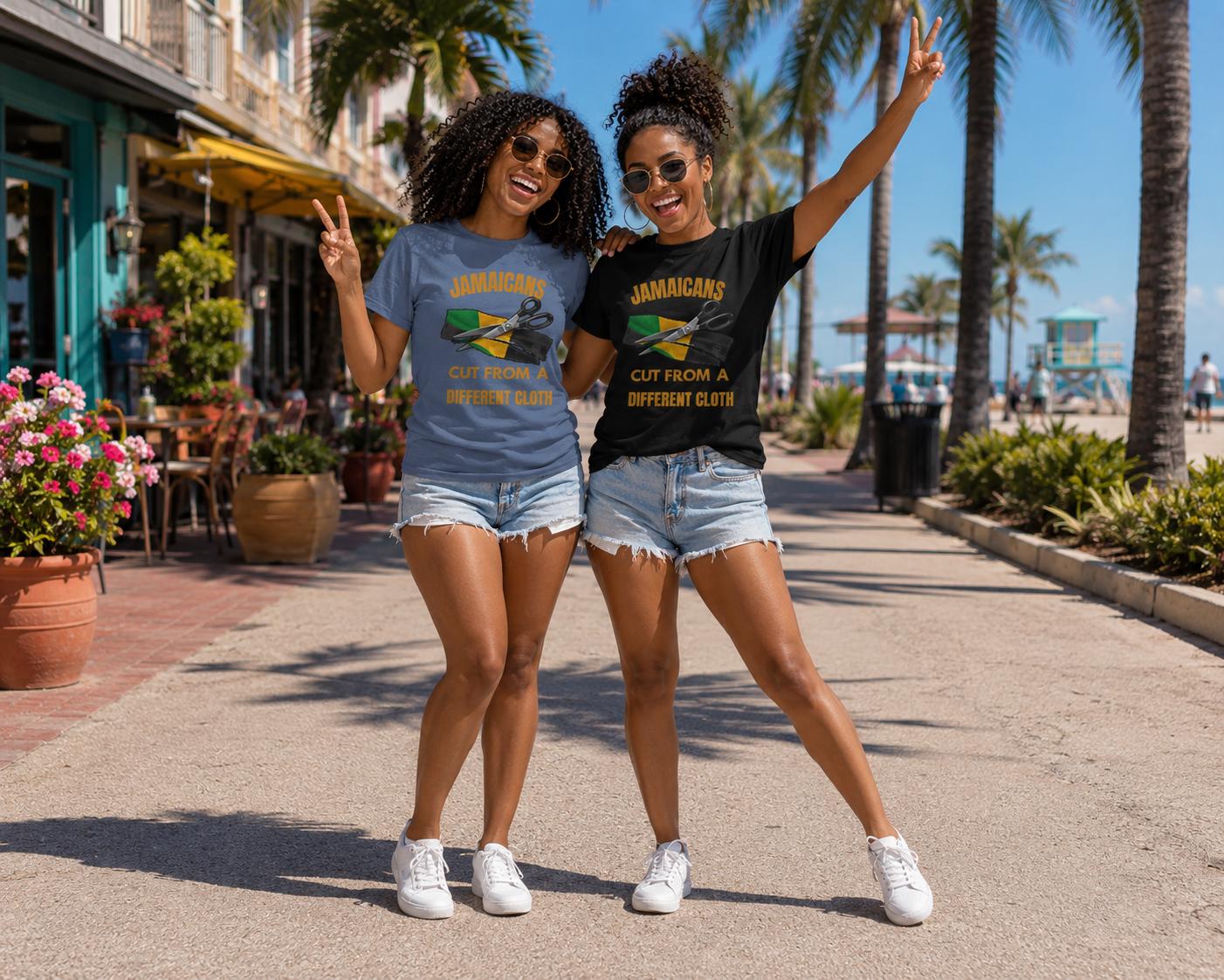 Jamaican Pride Shirt, Cut From A Different Cloth. Caribbean Culture T-Shirt, Lightweight Cotton Graphic Tee, product view 20