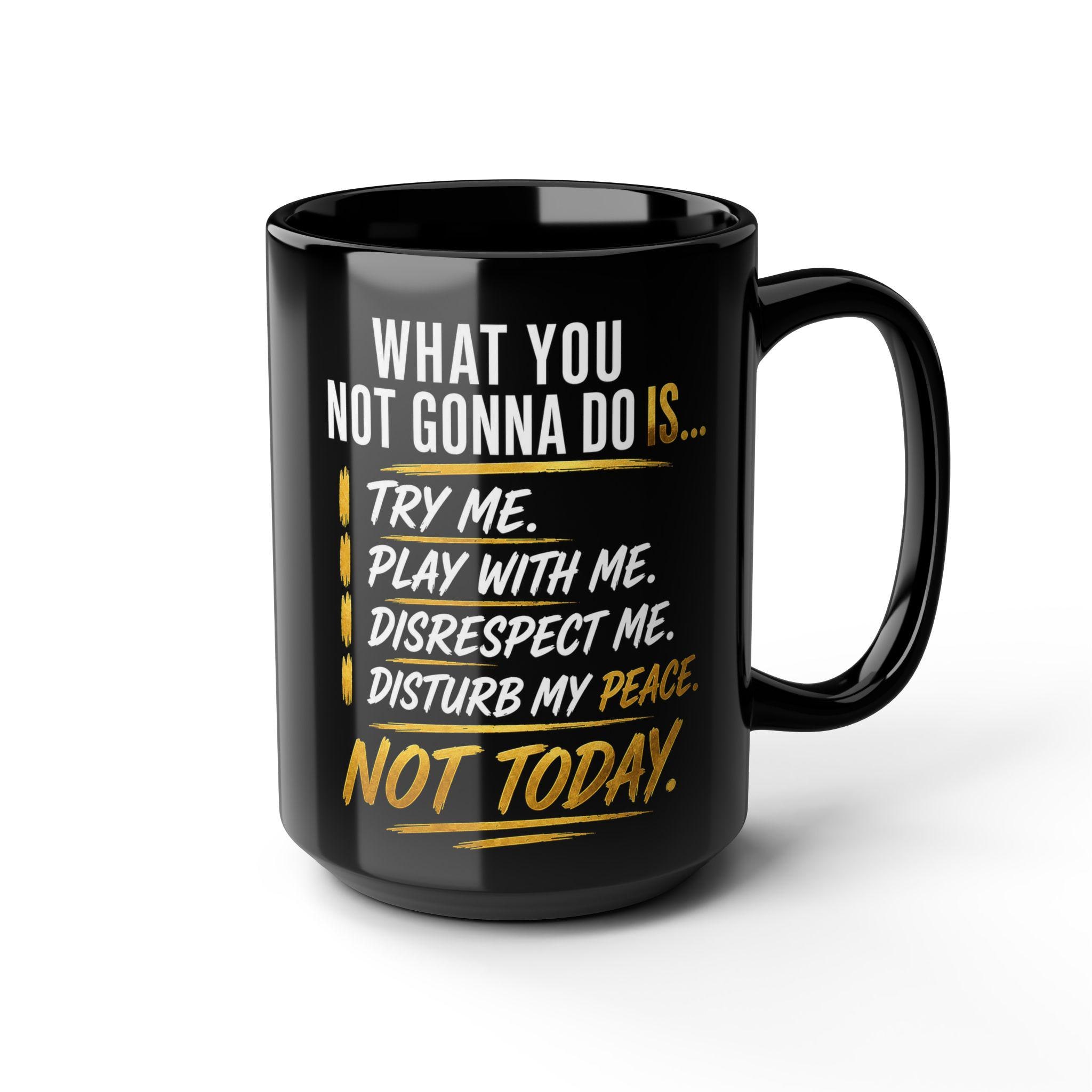 Sassy Black Ceramic Mug, 15oz, Boss Lady Statement Coffee Cup