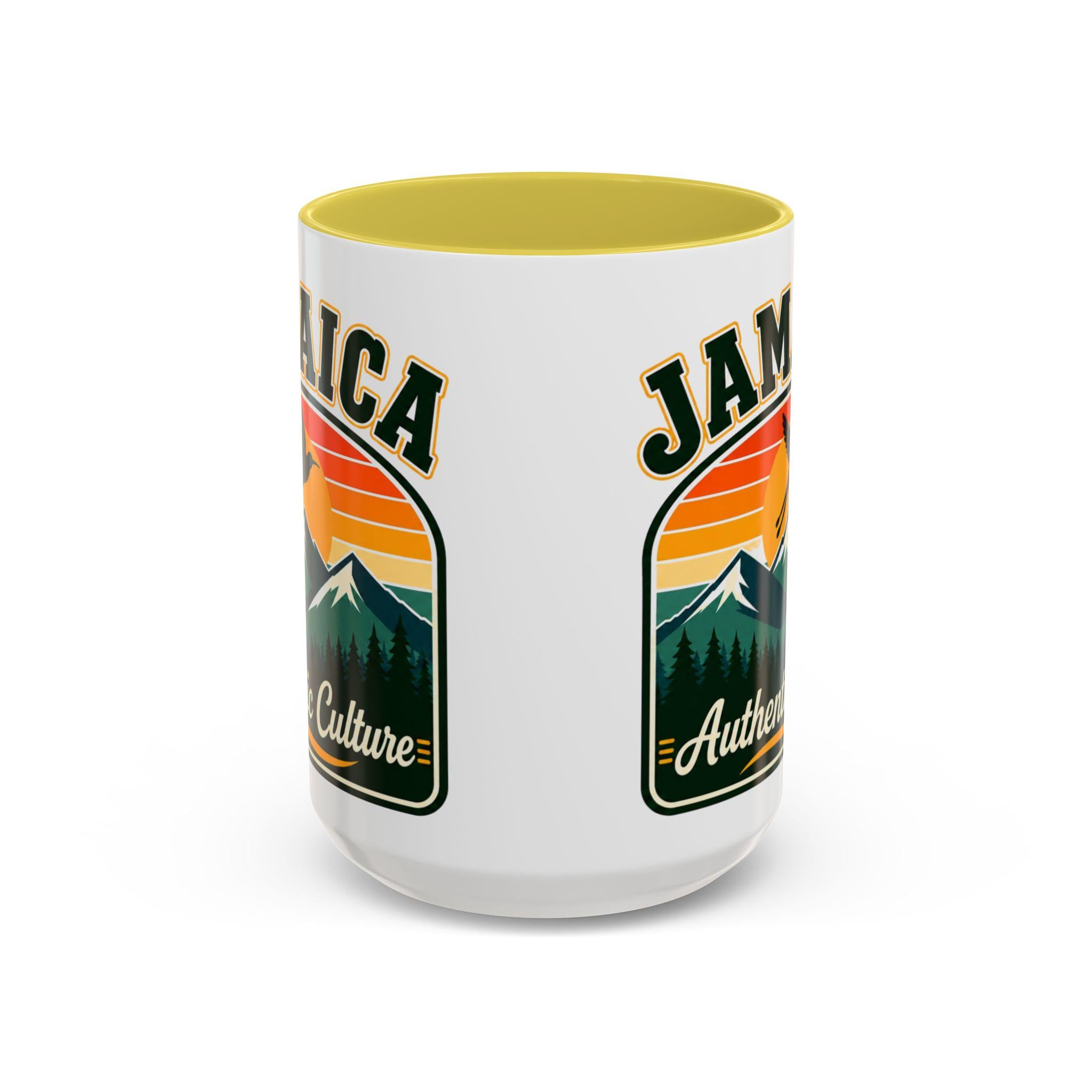 Jamaica Retro Coffee Mug. Doctor Bird Blue Mountains Accent Cup Jamaican Souvenir Gift. Ceramic Tea Mug 11oz 15oz, product view 4