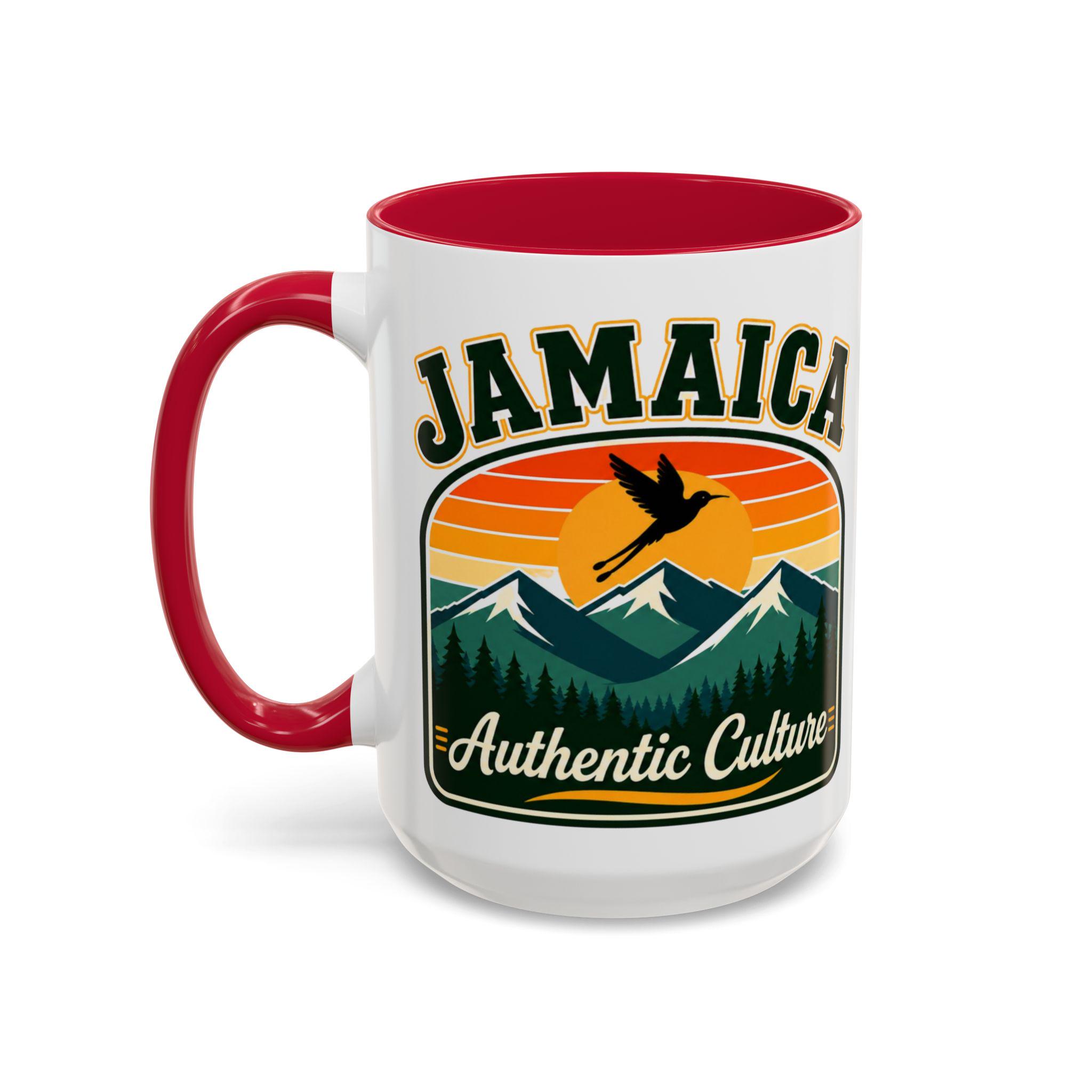 Jamaica Retro Coffee Mug. Doctor Bird Blue Mountains Accent Cup Jamaican Souvenir Gift. Ceramic Tea Mug 11oz 15oz, product view 6