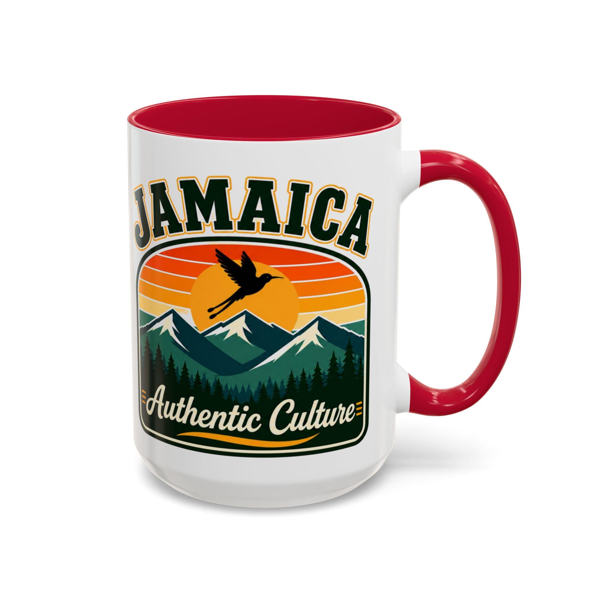 Jamaica Retro Coffee Mug. Doctor Bird Blue Mountains Accent Cup Jamaican Souvenir Gift. Ceramic Tea Mug 11oz 15oz, product view 7