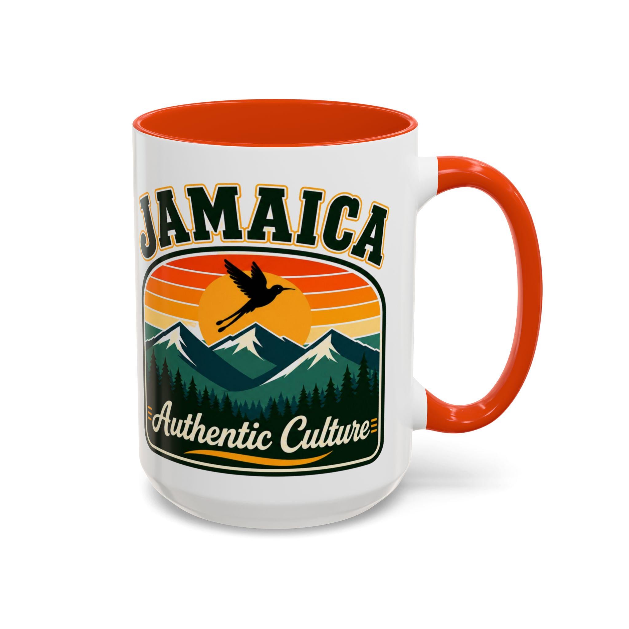 Jamaica Retro Coffee Mug. Doctor Bird Blue Mountains Accent Cup Jamaican Souvenir Gift. Ceramic Tea Mug 11oz 15oz, product view 11