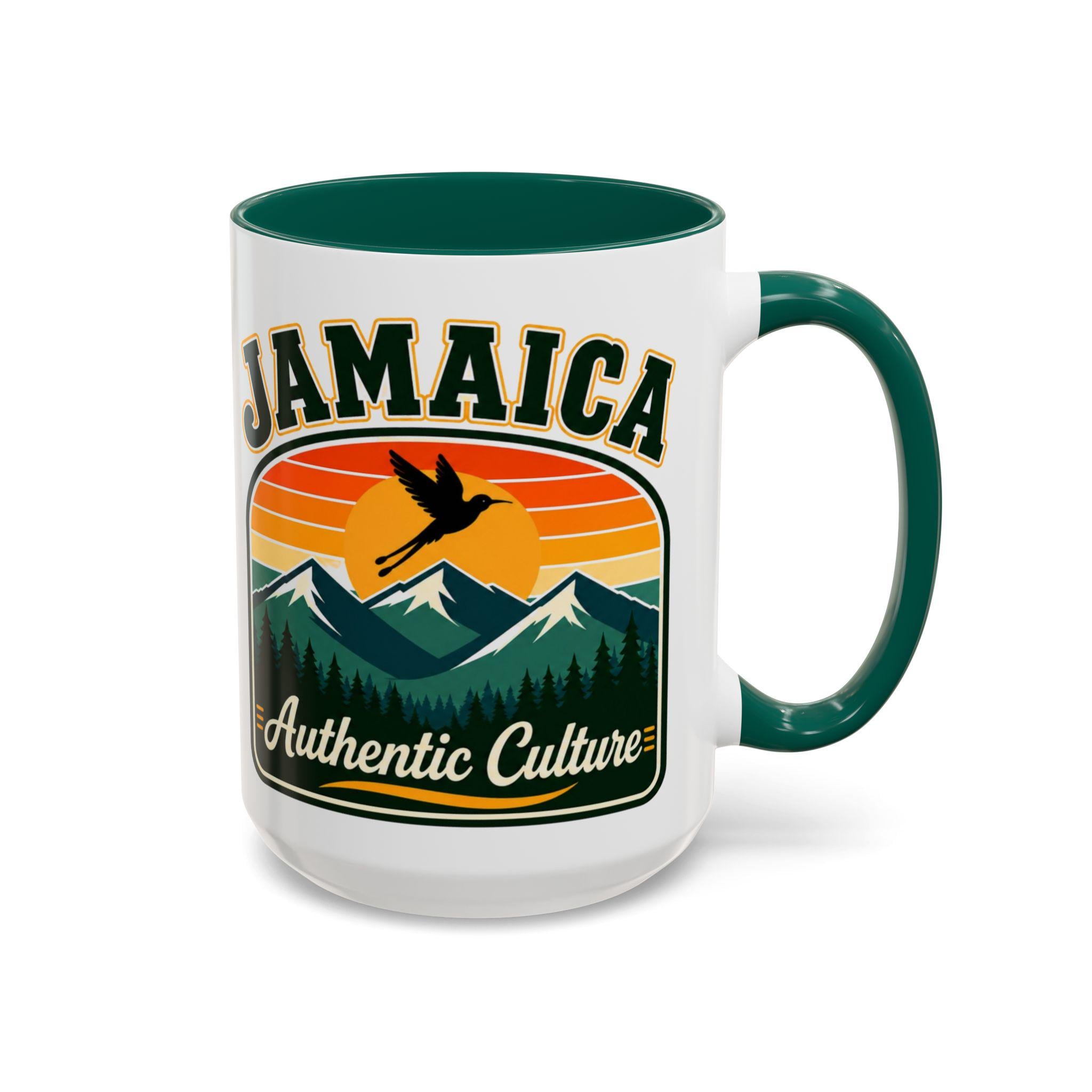 Jamaica Retro Coffee Mug. Doctor Bird Blue Mountains Accent Cup Jamaican Souvenir Gift. Ceramic Tea Mug 11oz 15oz, product view 13