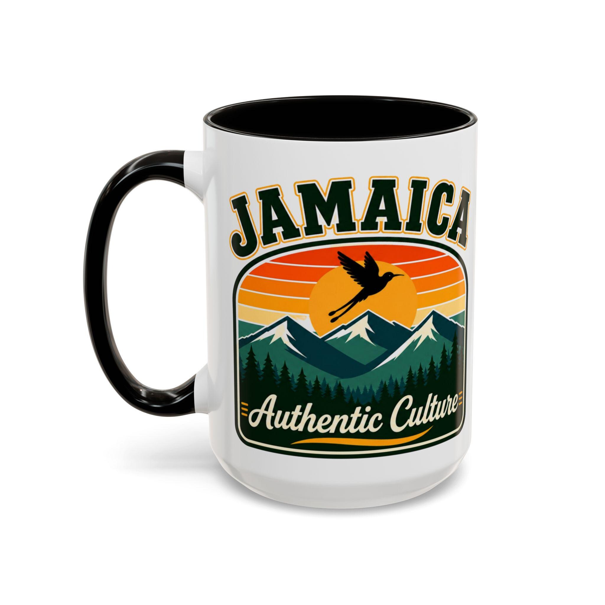 Jamaica Retro Coffee Mug. Doctor Bird Blue Mountains Accent Cup Jamaican Souvenir Gift. Ceramic Tea Mug 11oz 15oz, product view 16