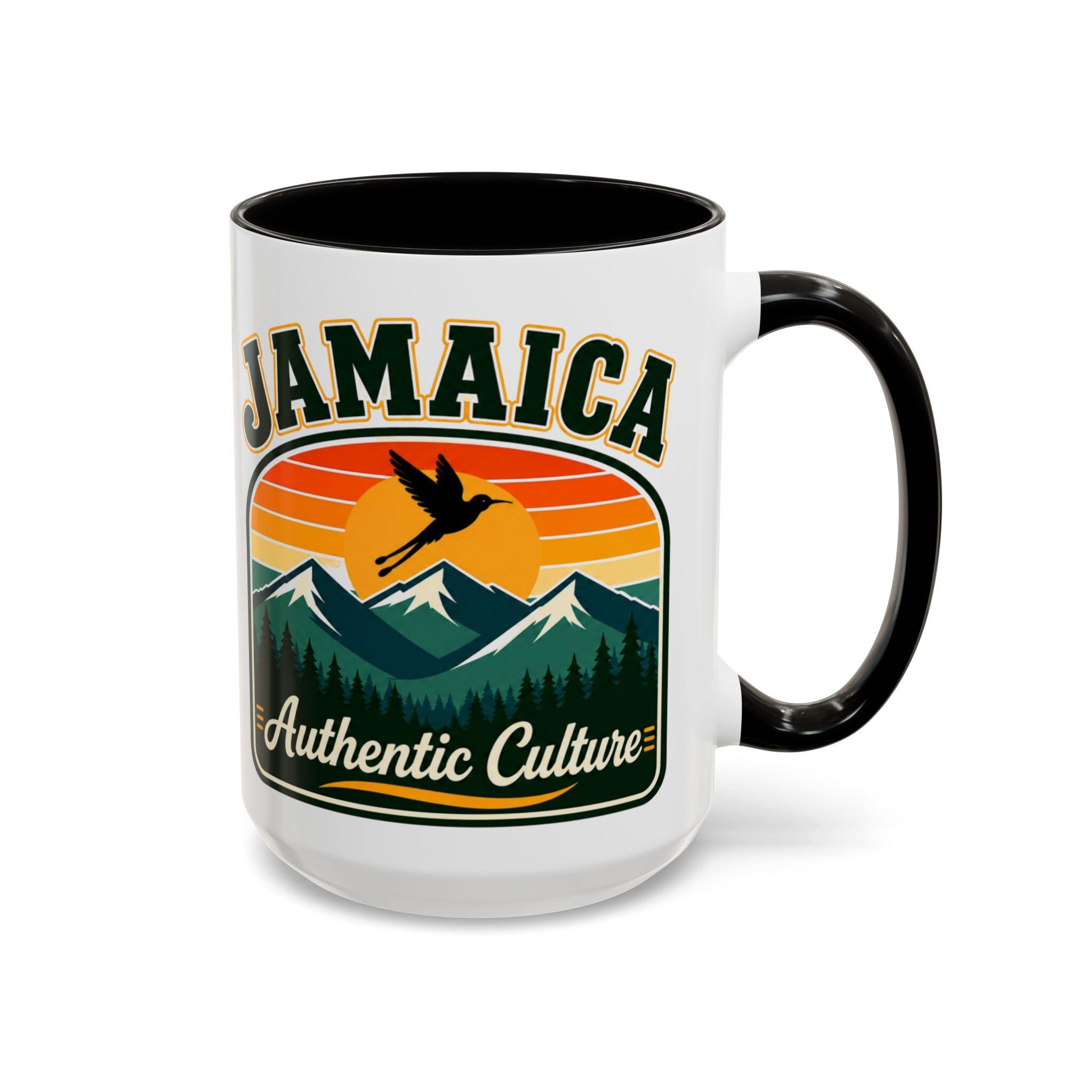 Jamaica Retro Coffee Mug. Doctor Bird Blue Mountains Accent Cup Jamaican Souvenir Gift. Ceramic Tea Mug 11oz 15oz, product view 17