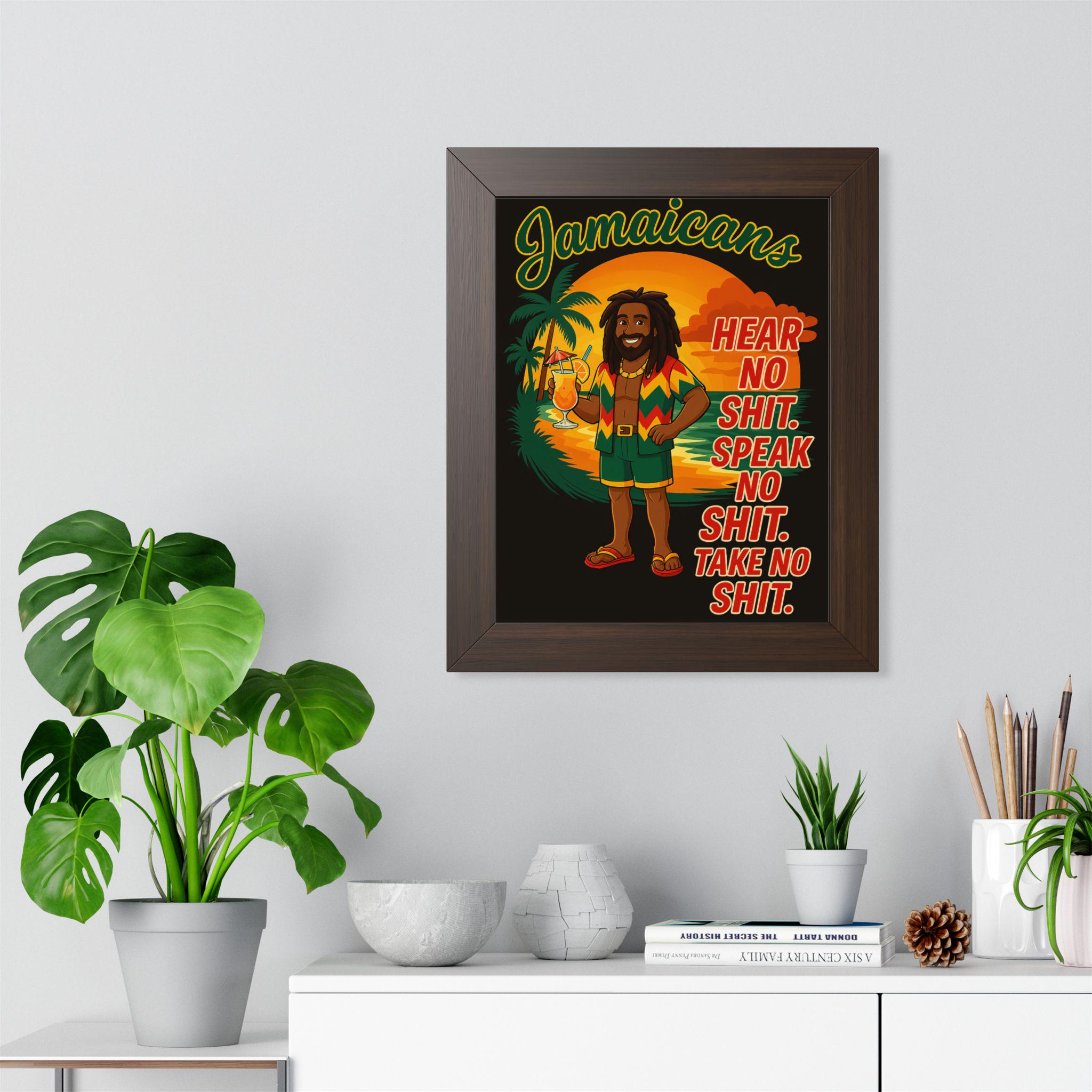 Jamaican Rasta Reggae Sunset Art Print, Kingston Roots Home Bar Decor 11 x14, product view 8