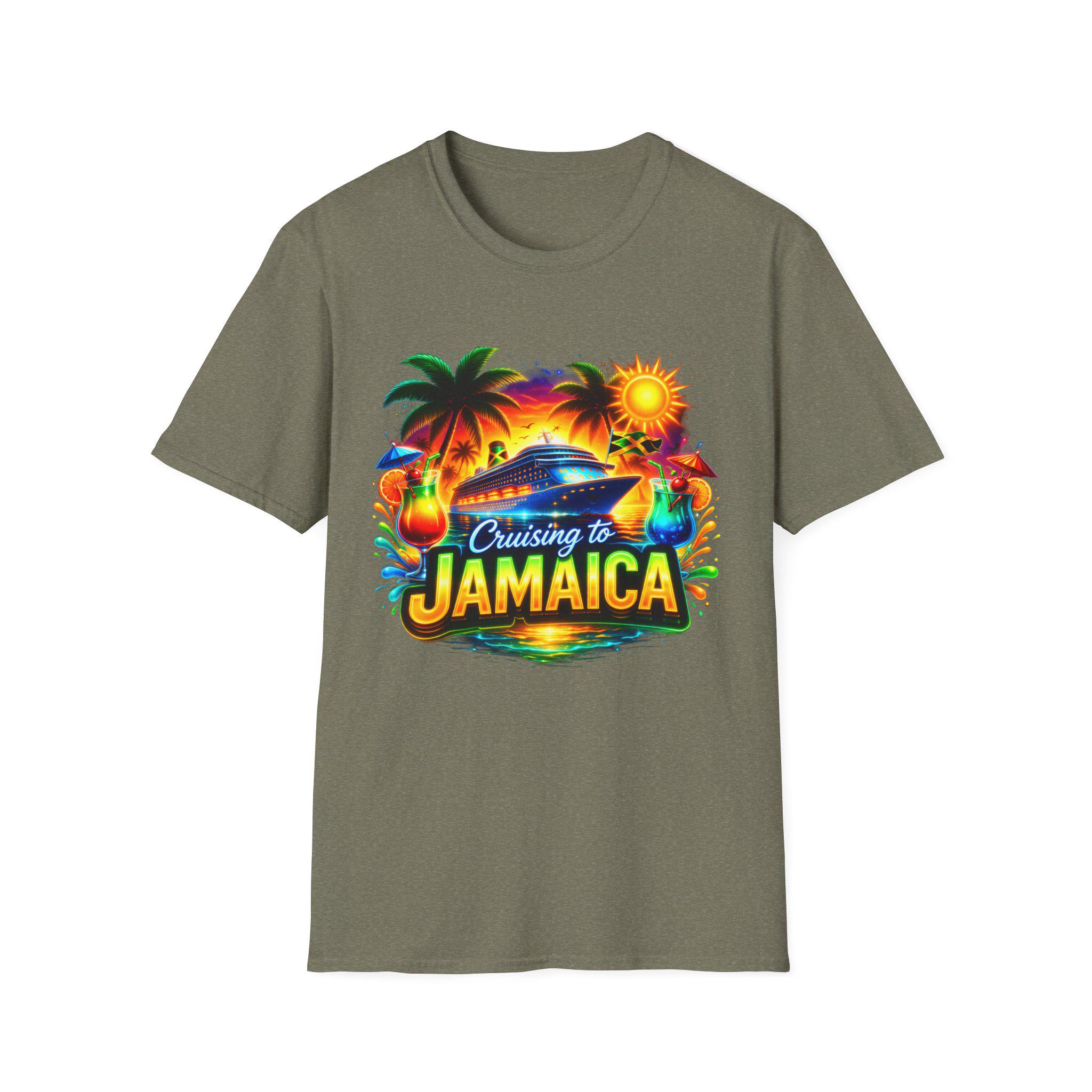 Cruising to Jamaica Cruise Ship Shirt, Tropical Sunset Vacation Tee, product view 4