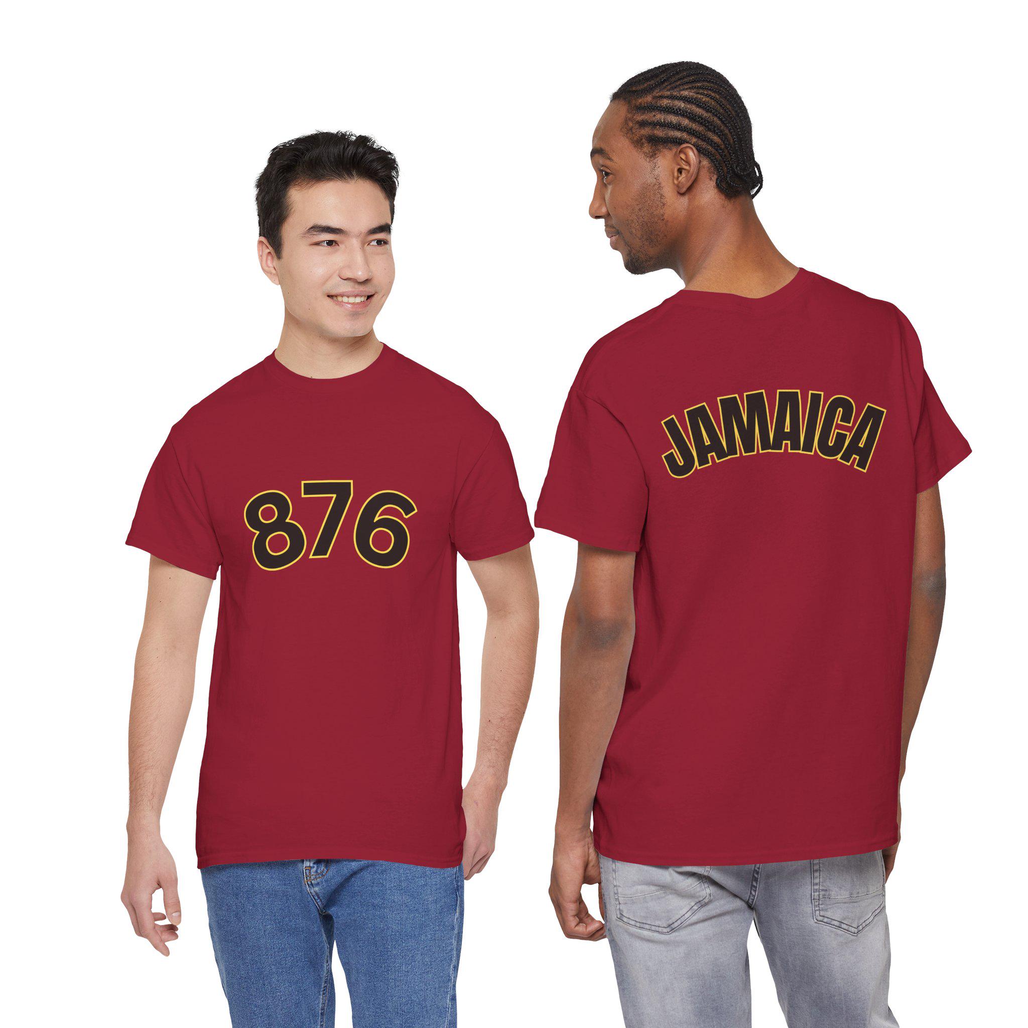876 Jamaica Shirt with Back Print, Kingston Jamaica Culture Graphic Tee., product view 5