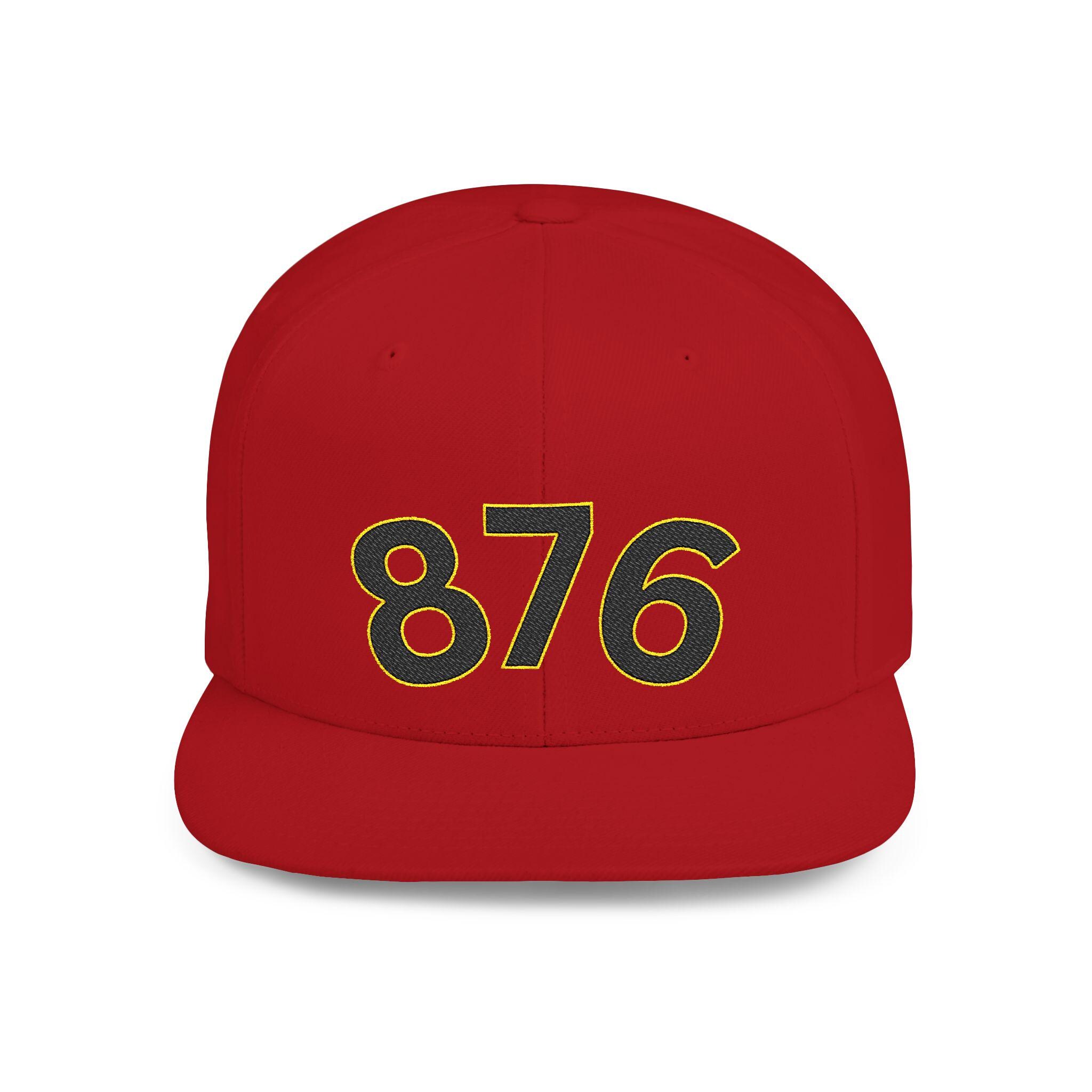 876 Jamaica Snapback Hat. Jamaica Area Code Cap. Caribbean Pride Flat Bill Streetwear Gift