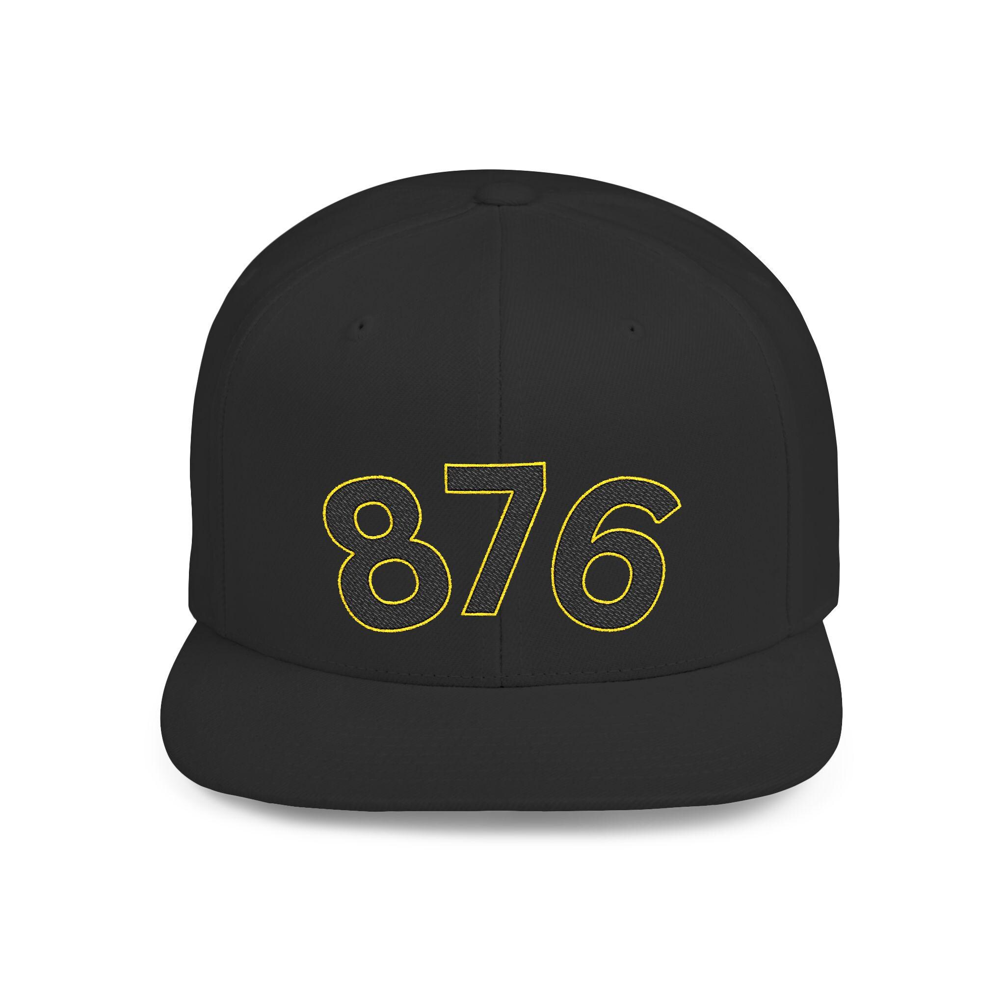 876 Jamaica Snapback Hat. Jamaica Area Code Cap. Caribbean Pride Flat Bill Streetwear Gift, product view 4