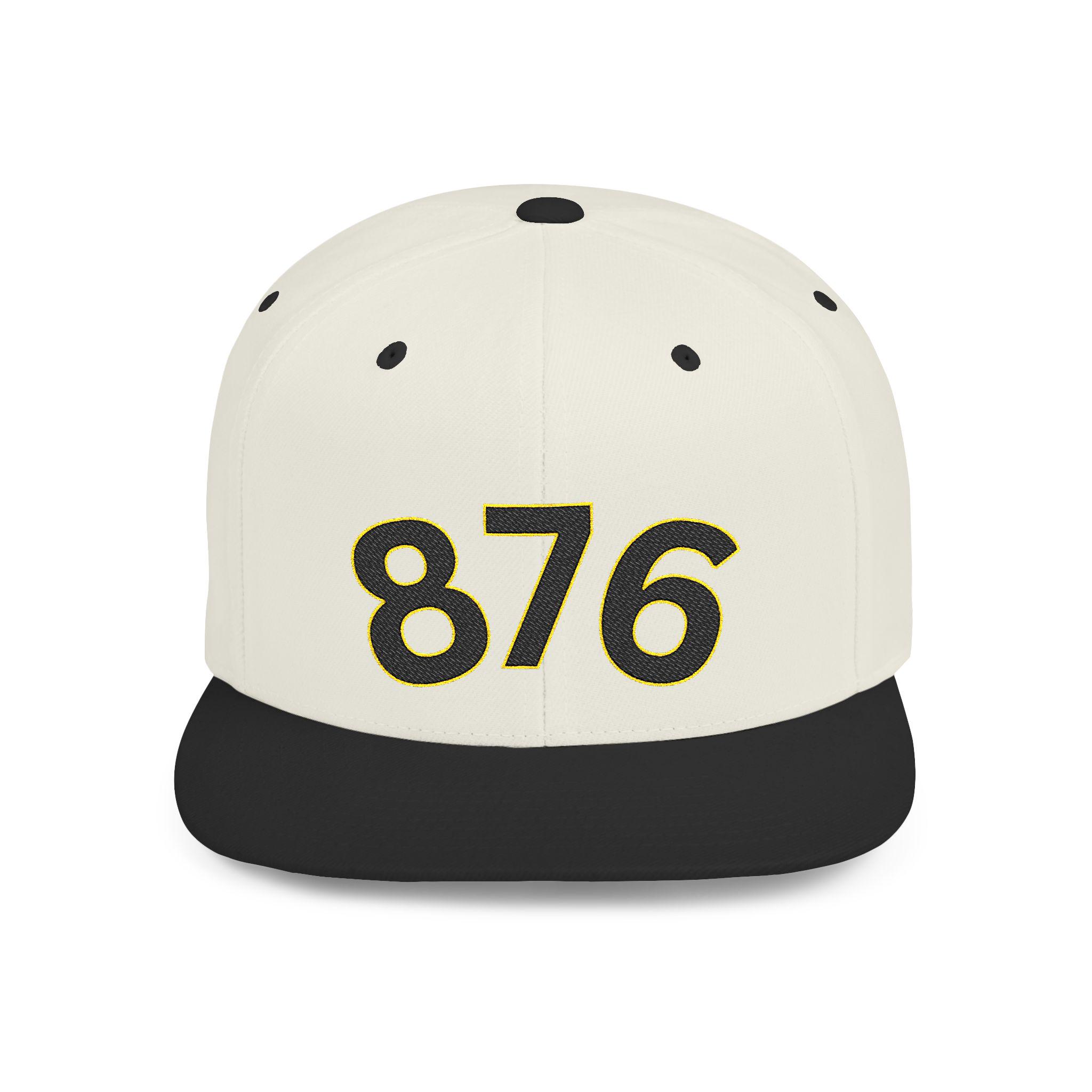876 Jamaica Snapback Hat. Jamaica Area Code Cap. Caribbean Pride Flat Bill Streetwear Gift, product view 12