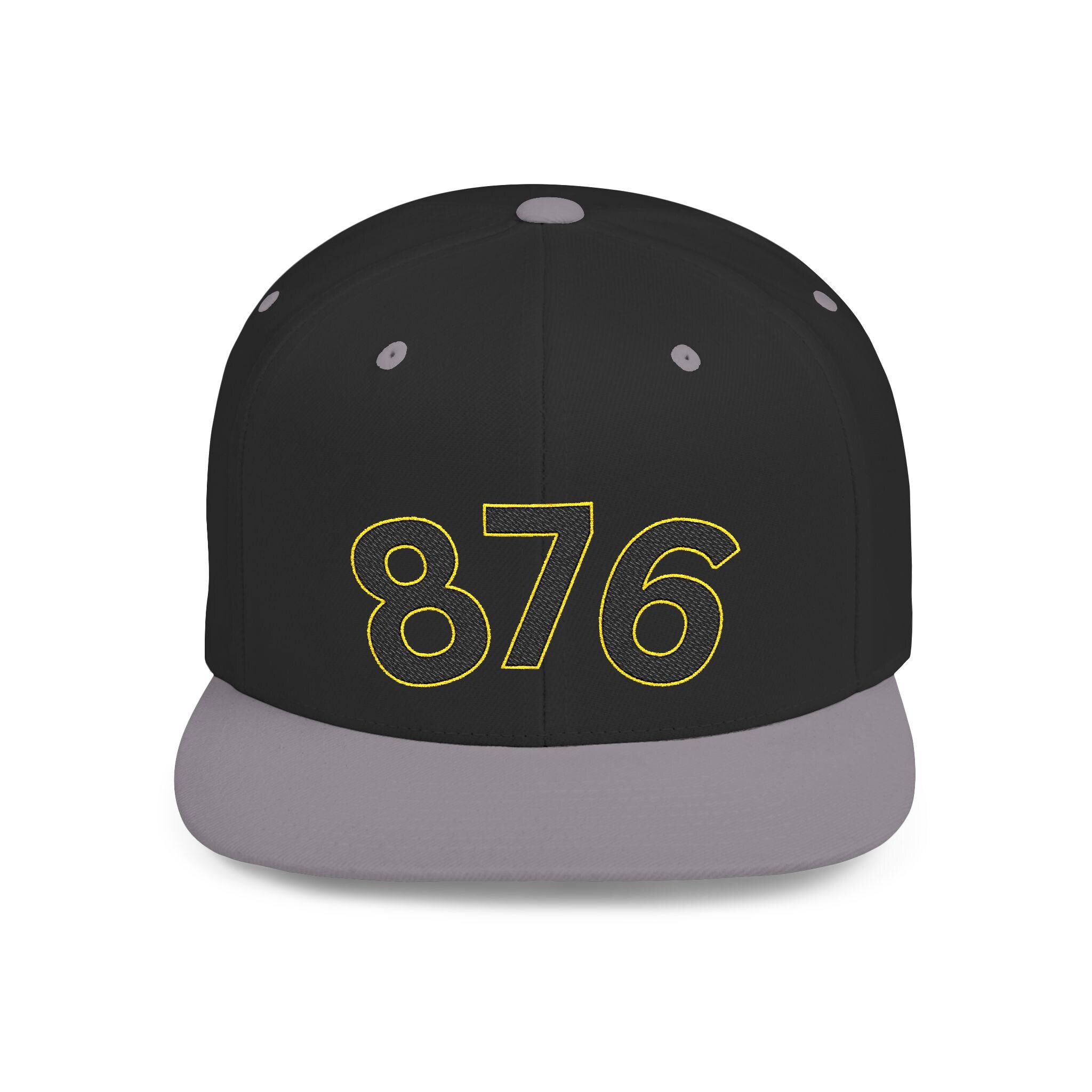 876 Jamaica Snapback Hat. Jamaica Area Code Cap. Caribbean Pride Flat Bill Streetwear Gift, product view 14