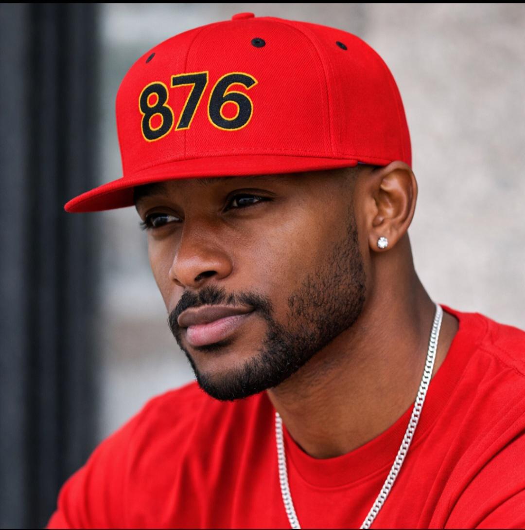 876 Jamaica Snapback Hat. Jamaica Area Code Cap. Caribbean Pride Flat Bill Streetwear Gift, product view 20