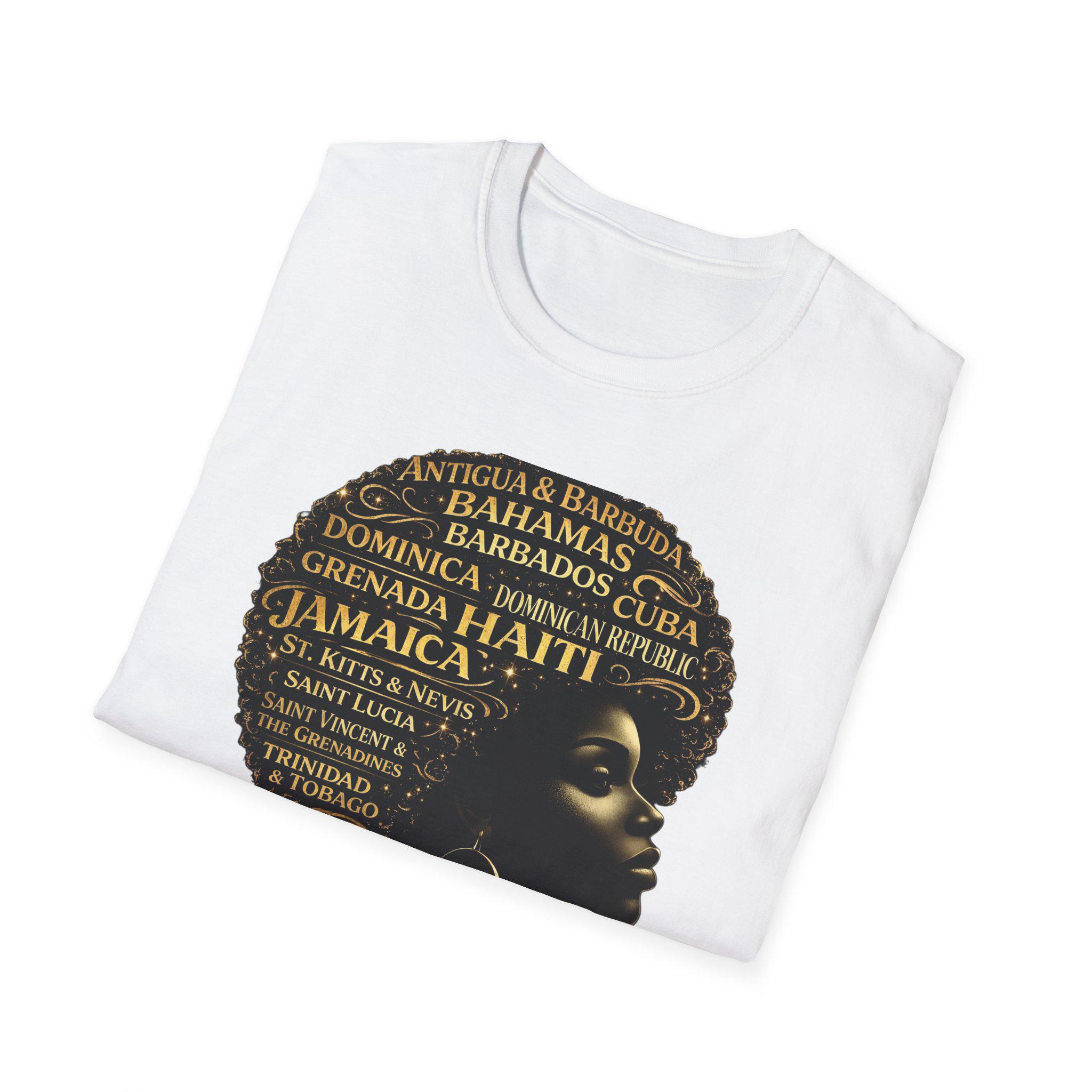 Caribbean Island Queen Afro Shirt: United We Stand Black Woman Pride Tee, product view 18