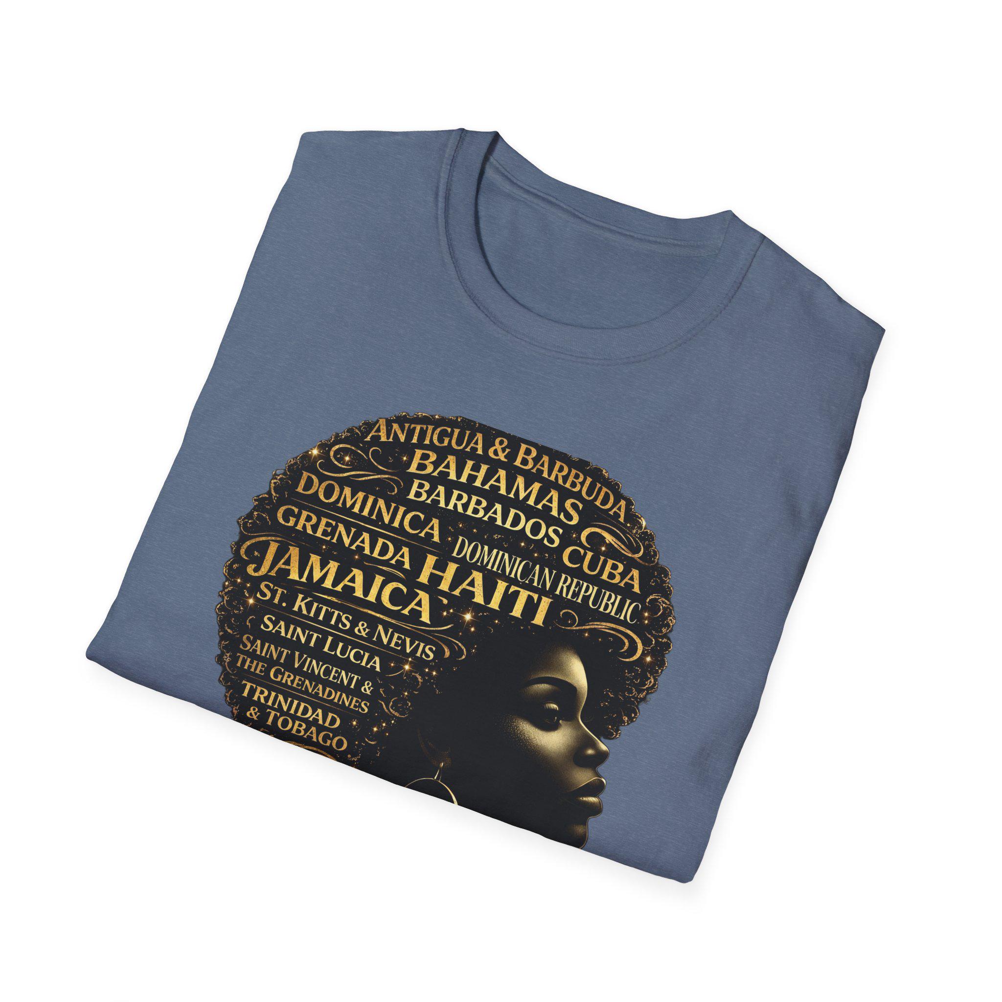Caribbean Island Queen Afro Shirt: United We Stand Black Woman Pride Tee, product view 19