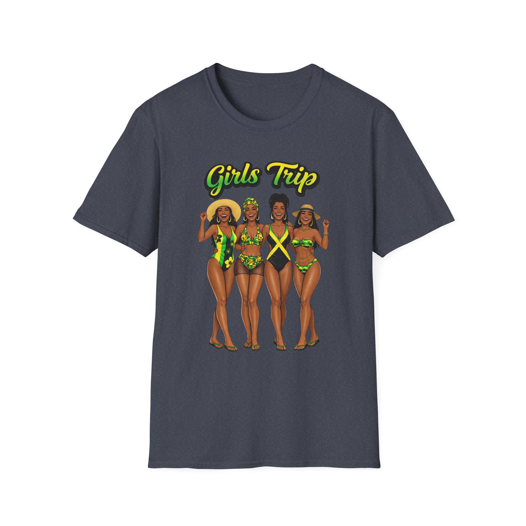 Girls Trip Bikini Crew T-Shirt. Black Women Swimsuit. Jamaica Vacation shirt., product view 13