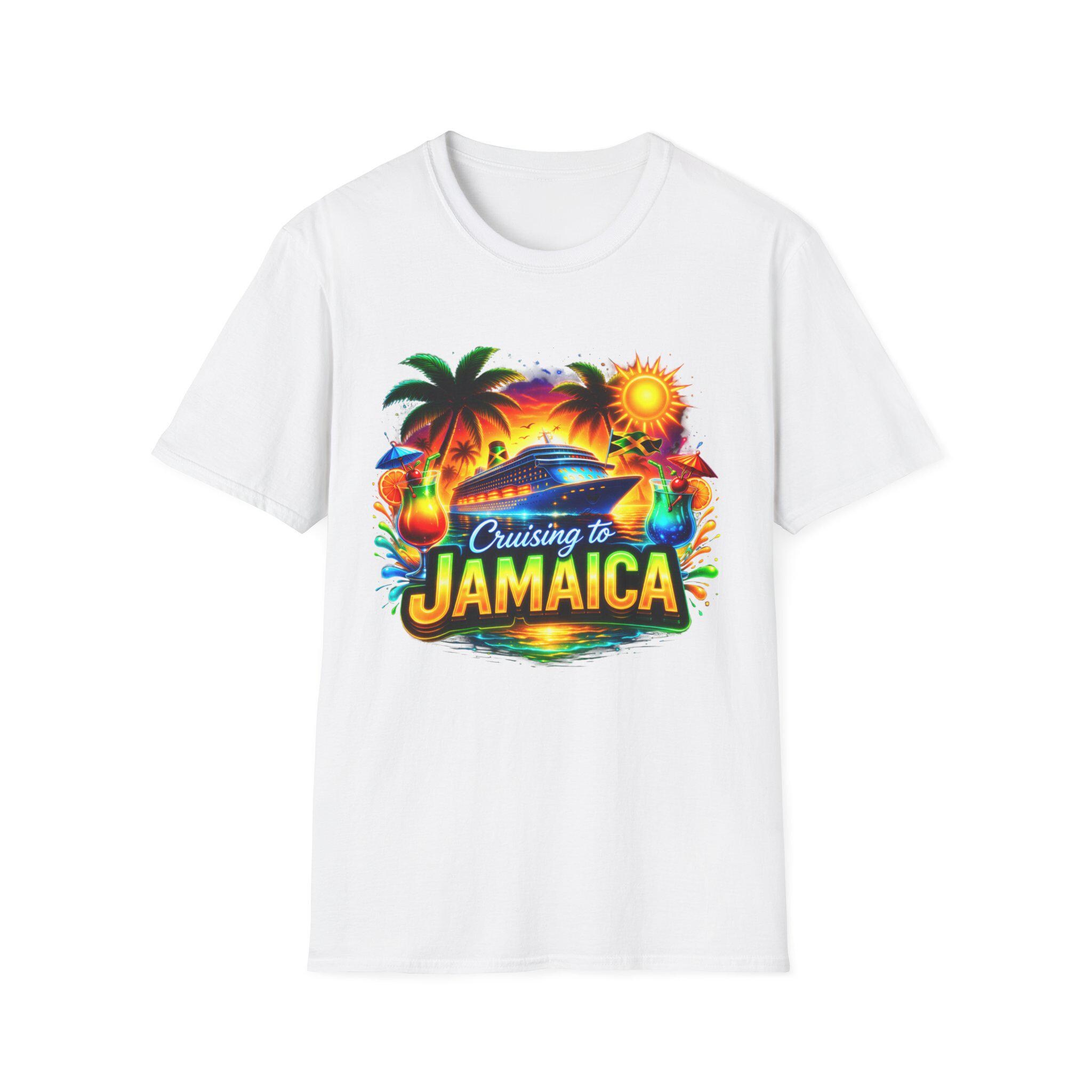Cruising to Jamaica Cruise Ship Shirt, Tropical Sunset Vacation Tee, product view 4