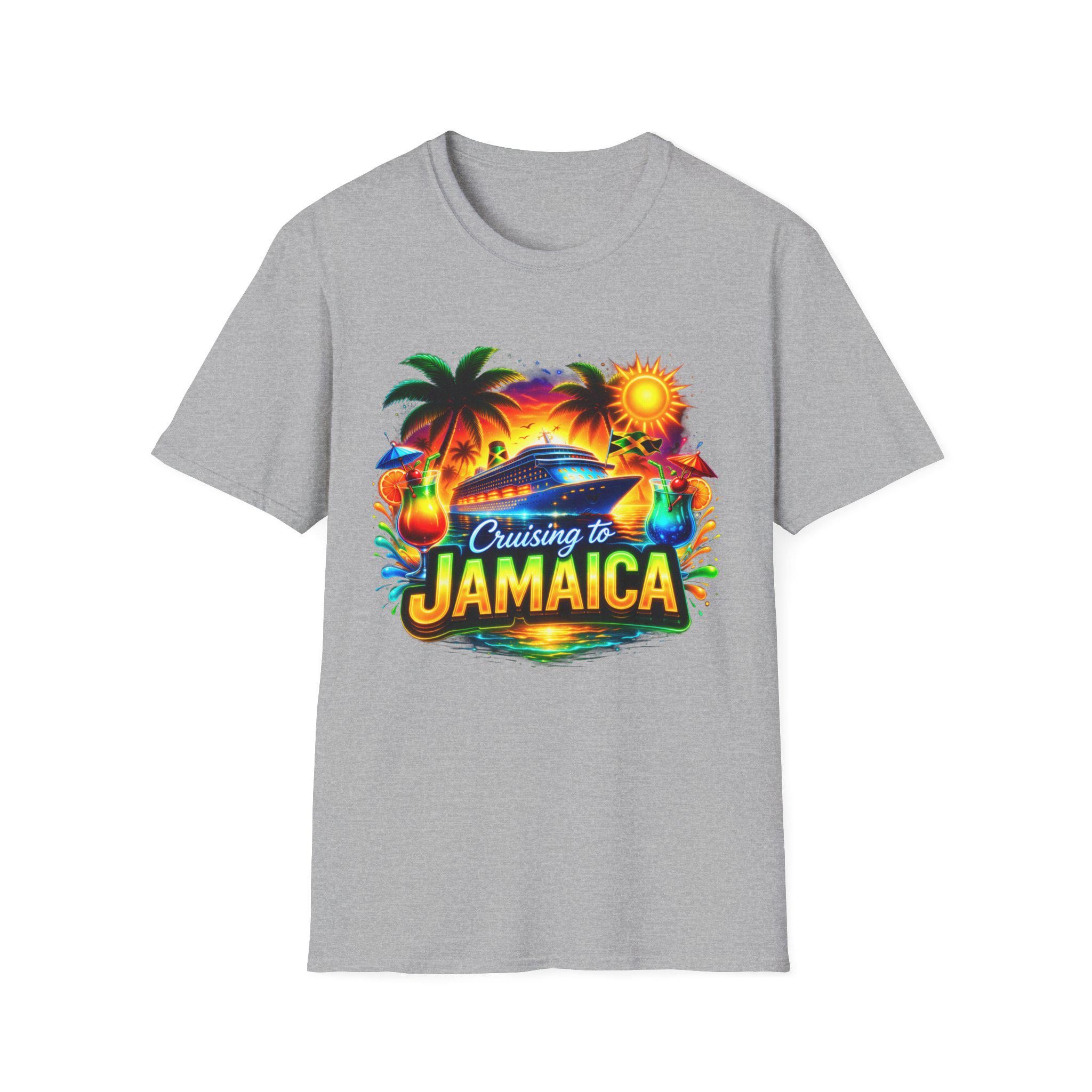 Cruising to Jamaica Cruise Ship Shirt, Tropical Sunset Vacation Tee, product view 5