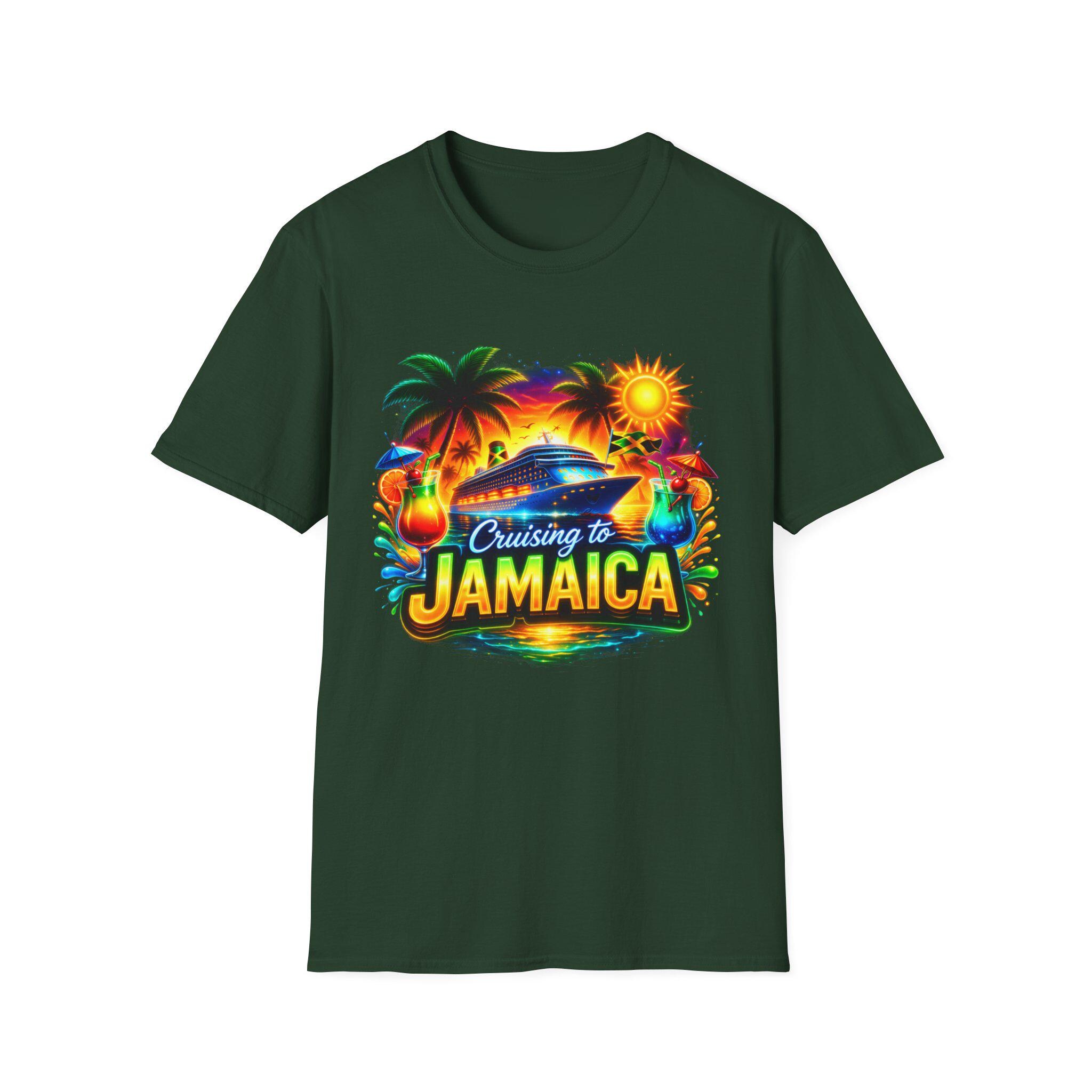 Cruising to Jamaica Cruise Ship Shirt, Tropical Sunset Vacation Tee, product view 8