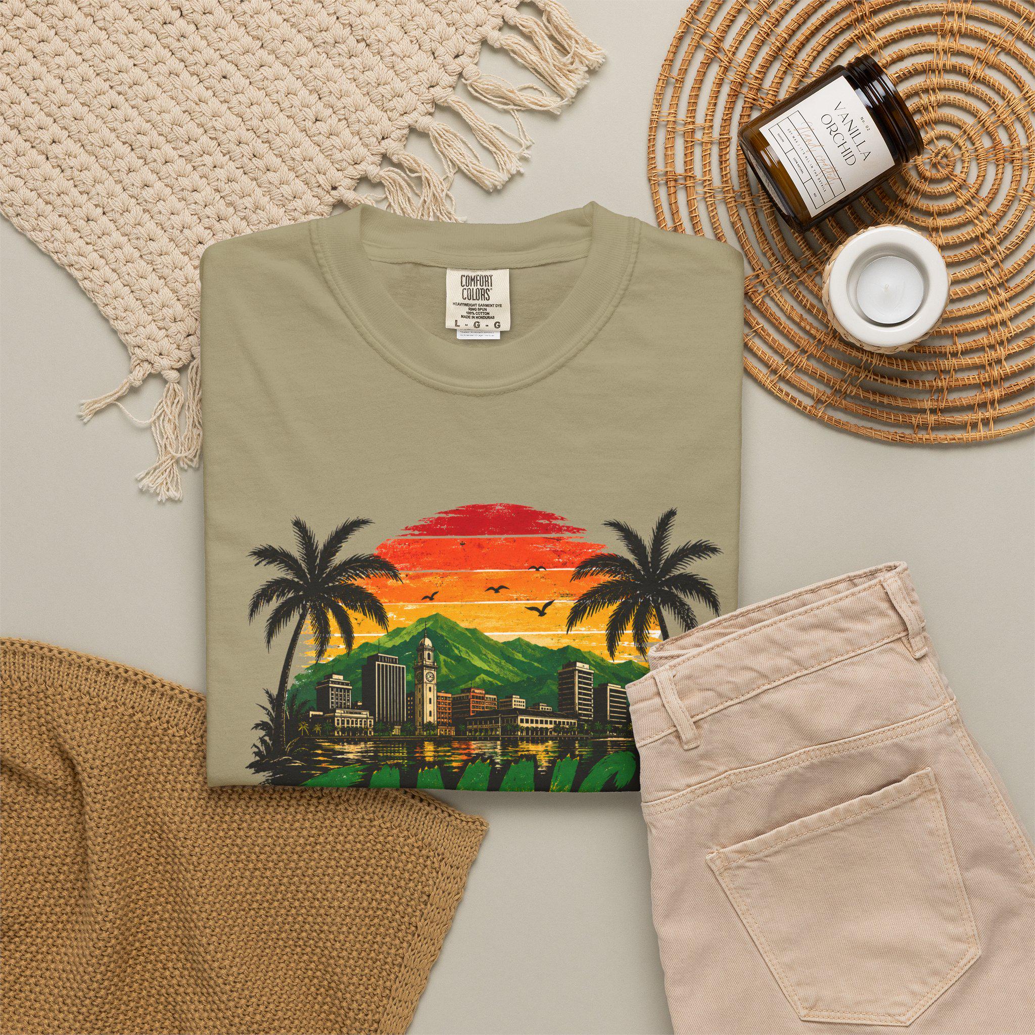 Jamaica vs Everybody Unisex T-Shirt Retro Sunset Graphic Tee Vintage Streetwear Tee, product view 18