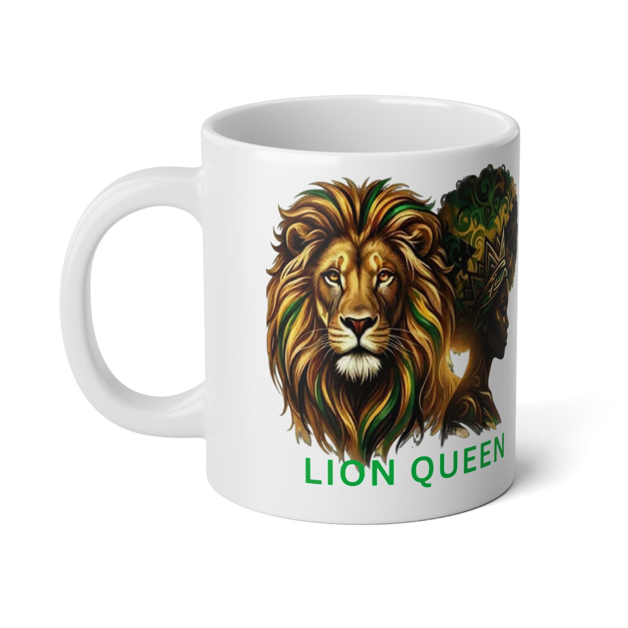Lion Queen 20oz jumbo Ceramic Mug , African Queen Artwork Coffee Cup, Gift For Her, product view 7