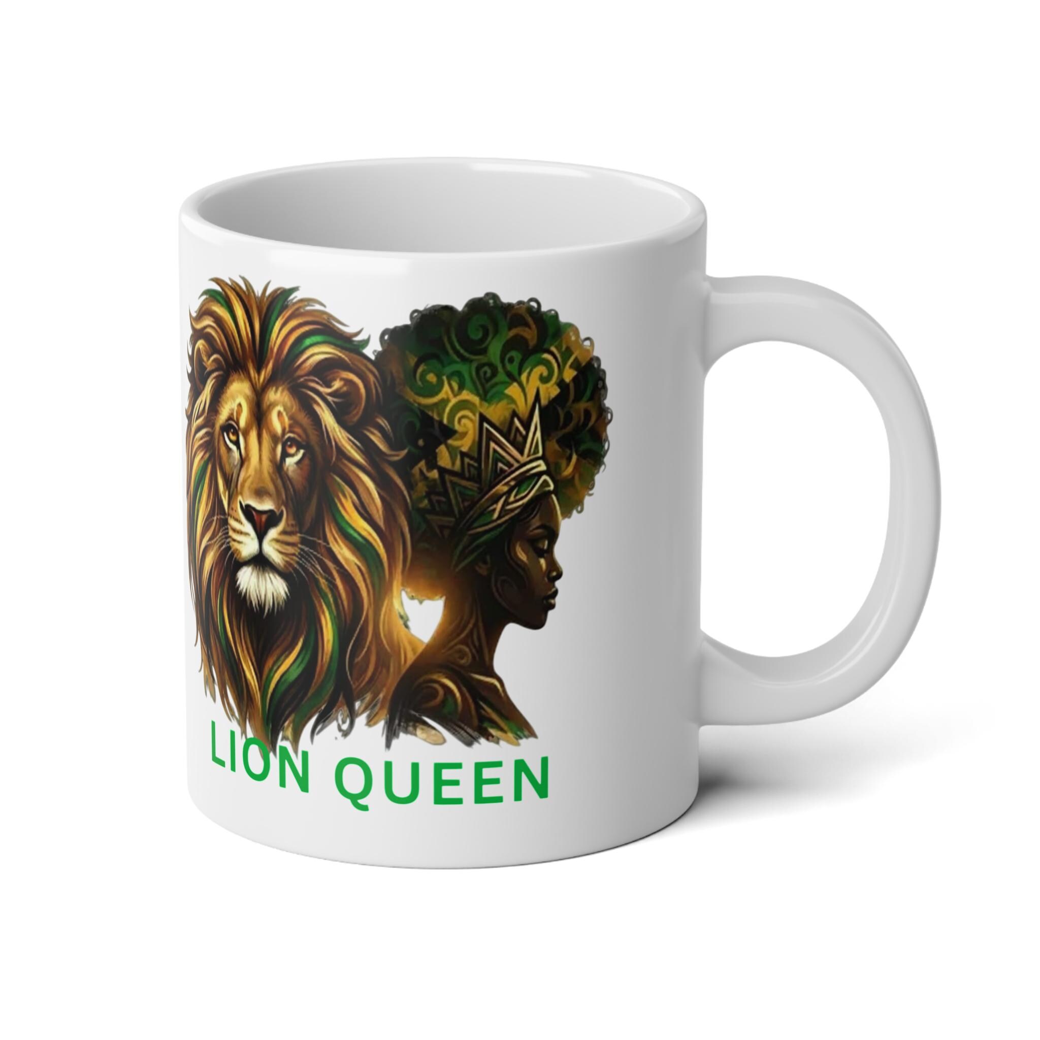 Lion Queen 20oz jumbo Ceramic Mug , African Queen Artwork Coffee Cup, Gift For Her, product view 8