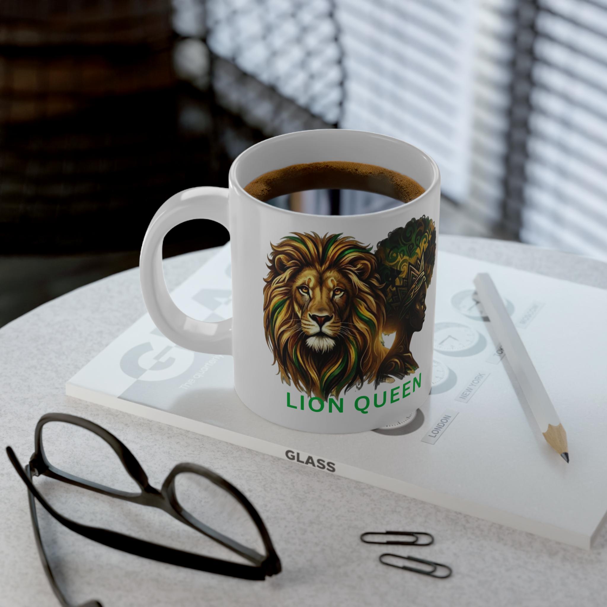 Lion Queen 20oz jumbo Ceramic Mug , African Queen Artwork Coffee Cup, Gift For Her, product view 9